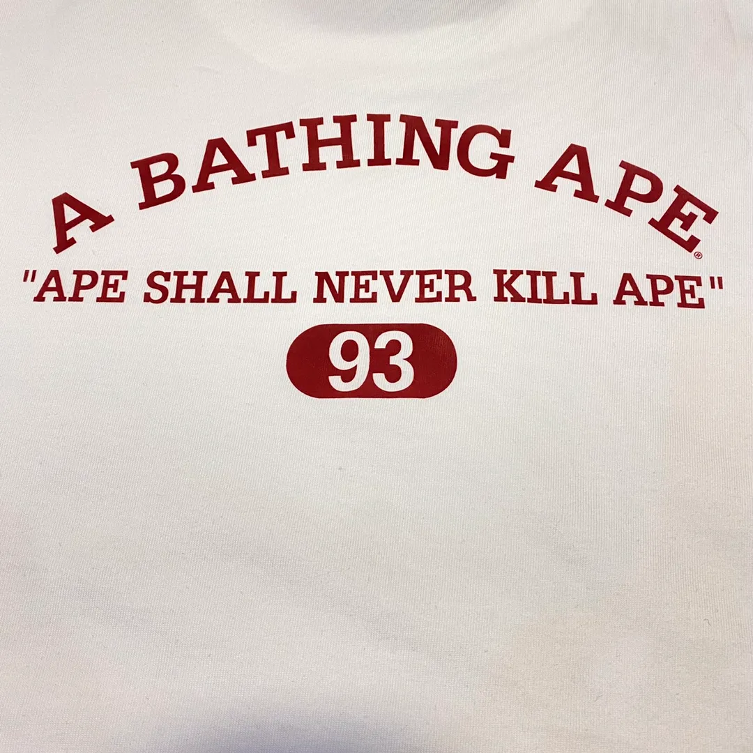 SC076#p110💰 (Top version) BAPE ape head contrast letter printed short-sleeved T-shirt Made of 260 grams of high-quality high-weave pure cotton fabric, double yarn combed, soft texture without pilling, imported environmentally friendly printing glue, bright and three-dimensional pattern, quality 💥Same style for men and women, the upper body is fashionable Color: black white Size: S M L XL XXL