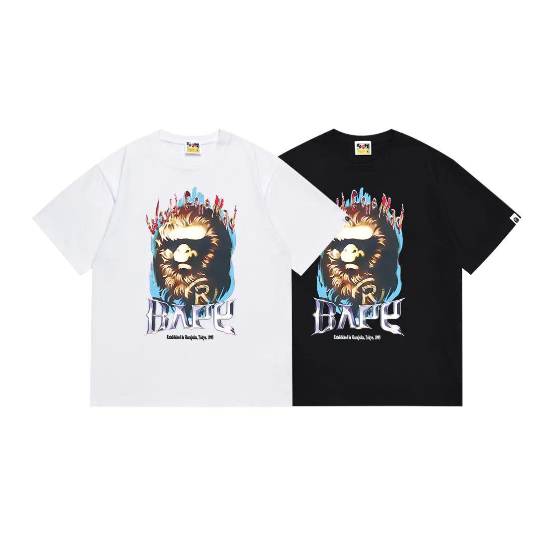 SC088#p110💰 (top version) BAPE ape head letter print pattern solid color short-sleeved T-shirt Made of 260 grams of high-quality high-weave pure cotton fabric, double yarn combed, soft and non-pilling texture, imported environmentally friendly printing glue, bright and three-dimensional pattern, quality 💥Same style for men and women, the upper body is fashionable Color: black white Size: S M L XL XXL