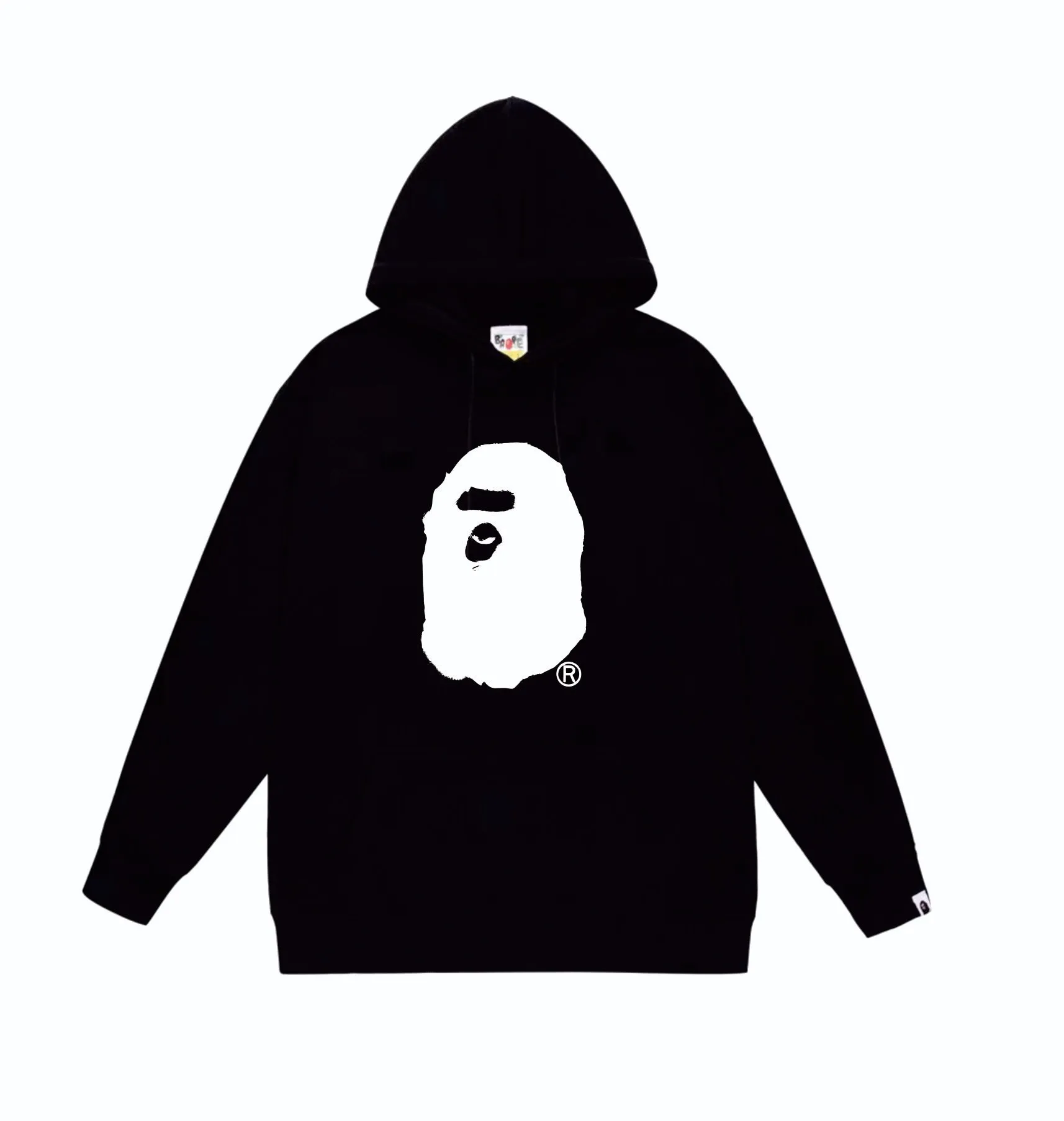 P160 model number SC868# terry 80 plus velvet 90 (top version) BAPE SS24 inkjet feeling ape head letter printed hooded sweatshirt Made of 380 grams of large terry (drop shoulder large version) fabric, soft texture and no pilling Imported environmentally friendly printing glue The pattern is bright and three-dimensional Quality 💥Same style for men and women The upper body is trendy Color: black white gray Size: S M L XL XXL