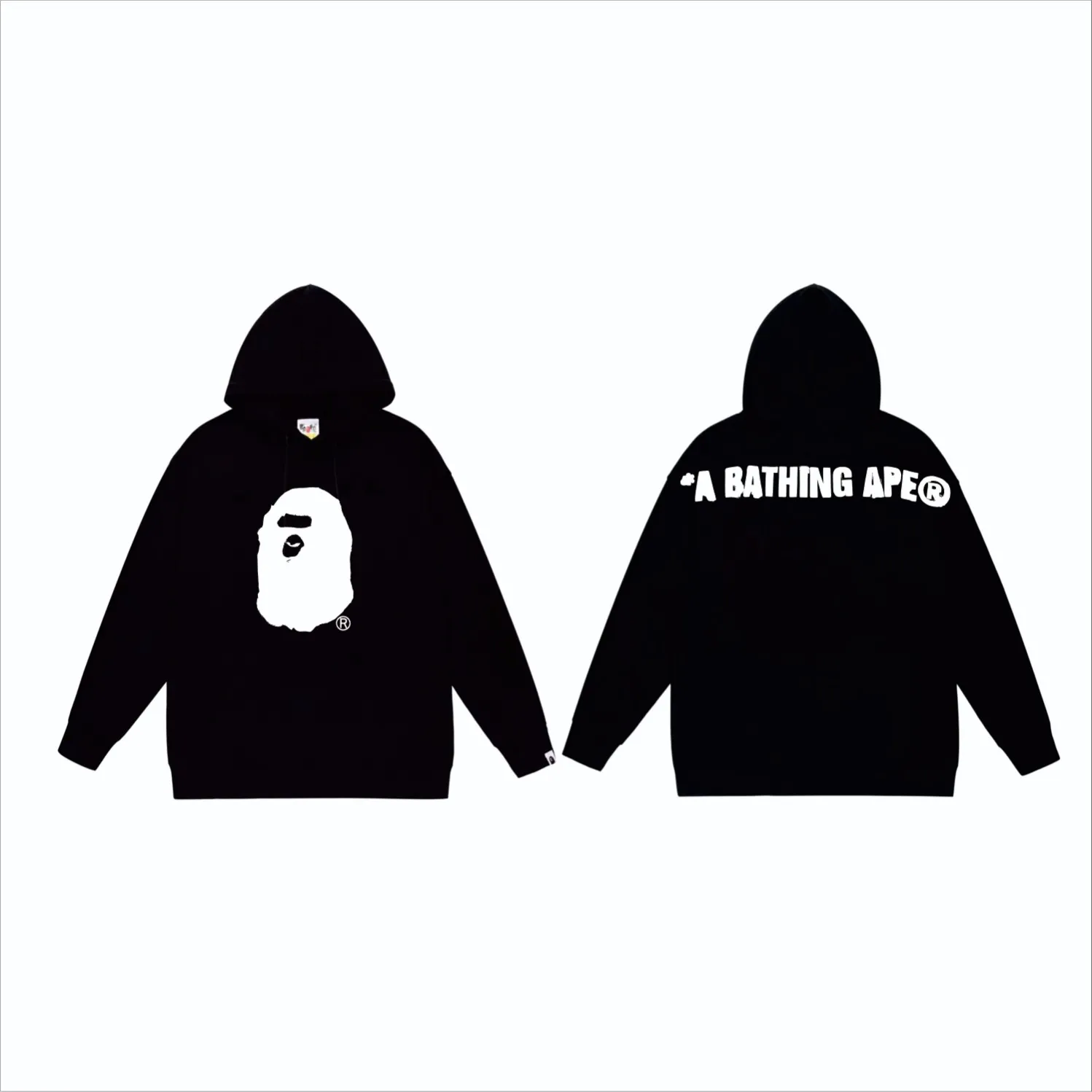 P160 model number SC868# terry 80 plus velvet 90 (top version) BAPE SS24 inkjet feeling ape head letter printed hooded sweatshirt Made of 380 grams of large terry (drop shoulder large version) fabric, soft texture and no pilling Imported environmentally friendly printing glue The pattern is bright and three-dimensional Quality 💥Same style for men and women The upper body is trendy Color: black white gray Size: S M L XL XXL