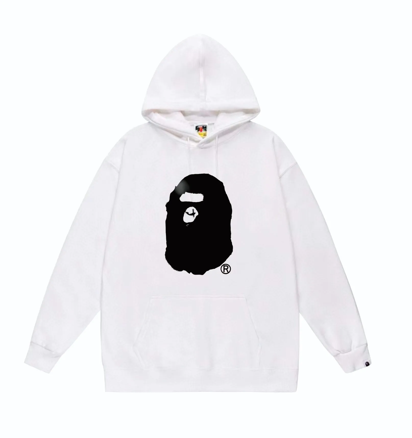 P160 model number SC868# terry 80 plus velvet 90 (top version) BAPE SS24 inkjet feeling ape head letter printed hooded sweatshirt Made of 380 grams of large terry (drop shoulder large version) fabric, soft texture and no pilling Imported environmentally friendly printing glue The pattern is bright and three-dimensional Quality 💥Same style for men and women The upper body is trendy Color: black white gray Size: S M L XL XXL