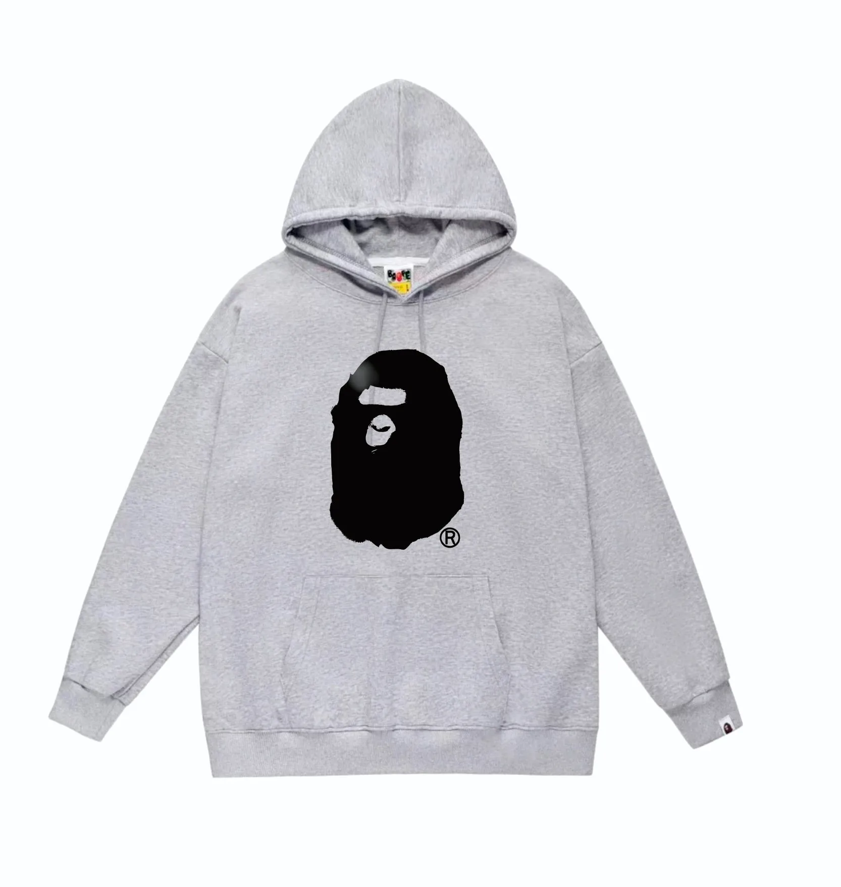 P160 model number SC868# terry 80 plus velvet 90 (top version) BAPE SS24 inkjet feeling ape head letter printed hooded sweatshirt Made of 380 grams of large terry (drop shoulder large version) fabric, soft texture and no pilling Imported environmentally friendly printing glue The pattern is bright and three-dimensional Quality 💥Same style for men and women The upper body is trendy Color: black white gray Size: S M L XL XXL