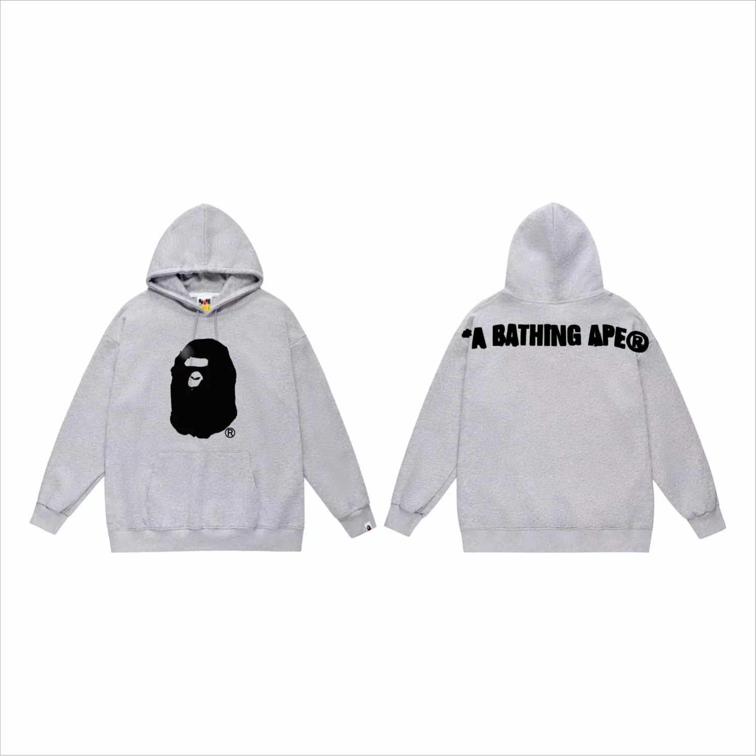 P160 model number SC868# terry 80 plus velvet 90 (top version) BAPE SS24 inkjet feeling ape head letter printed hooded sweatshirt Made of 380 grams of large terry (drop shoulder large version) fabric, soft texture and no pilling Imported environmentally friendly printing glue The pattern is bright and three-dimensional Quality 💥Same style for men and women The upper body is trendy Color: black white gray Size: S M L XL XXL