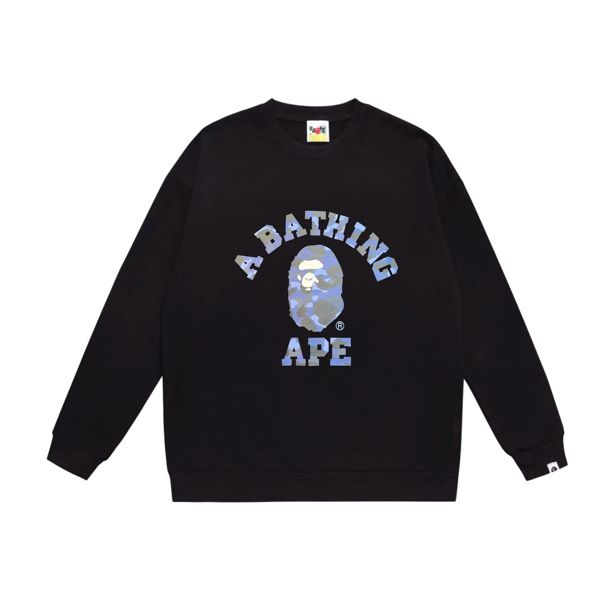P170 model number SC549# terry 80 plus velvet 85 (top version) BAPE camouflage ape head letter print pattern round neck sweatshirt Made of 350g large terry (drop shoulder large version) fabric, soft texture and no pilling Imported environmentally friendly printing glue, bright and three-dimensional pattern, quality 💥Same style for men and women, the upper body is fashionable Color: black camouflage white camouflage gray camouflage black and red white red gray red black blue white blue Gray blue Black purple White purple Gray purple Black and yellow White and yellow Gray and yellow Size: S M L XL XXL