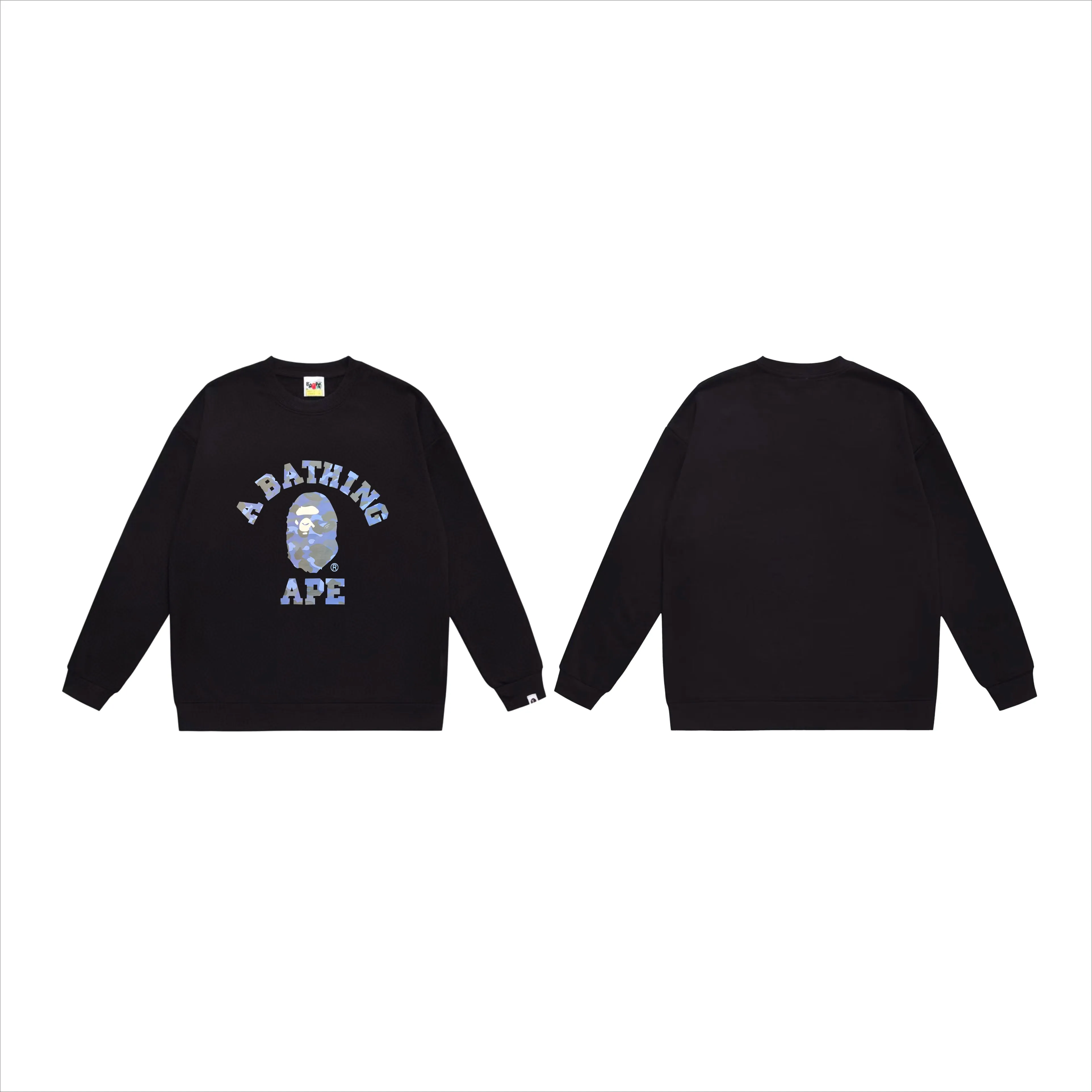 P170 model number SC549# terry 80 plus velvet 85 (top version) BAPE camouflage ape head letter print pattern round neck sweatshirt Made of 350g large terry (drop shoulder large version) fabric, soft texture and no pilling Imported environmentally friendly printing glue, bright and three-dimensional pattern, quality 💥Same style for men and women, the upper body is fashionable Color: black camouflage white camouflage gray camouflage black and red white red gray red black blue white blue Gray blue Black purple White purple Gray purple Black and yellow White and yellow Gray and yellow Size: S M L XL XXL