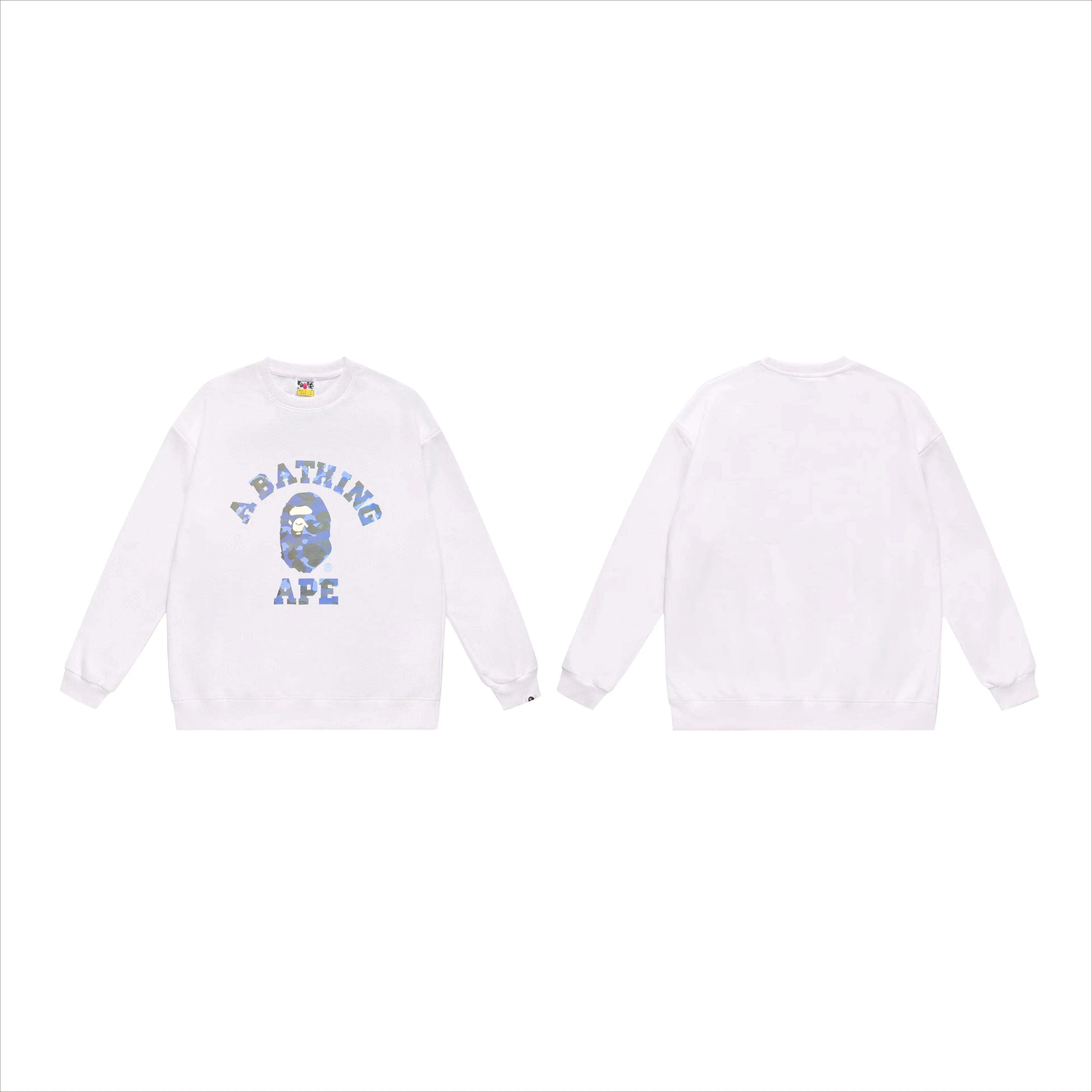 P170 model number SC549# terry 80 plus velvet 85 (top version) BAPE camouflage ape head letter print pattern round neck sweatshirt Made of 350g large terry (drop shoulder large version) fabric, soft texture and no pilling Imported environmentally friendly printing glue, bright and three-dimensional pattern, quality 💥Same style for men and women, the upper body is fashionable Color: black camouflage white camouflage gray camouflage black and red white red gray red black blue white blue Gray blue Black purple White purple Gray purple Black and yellow White and yellow Gray and yellow Size: S M L XL XXL