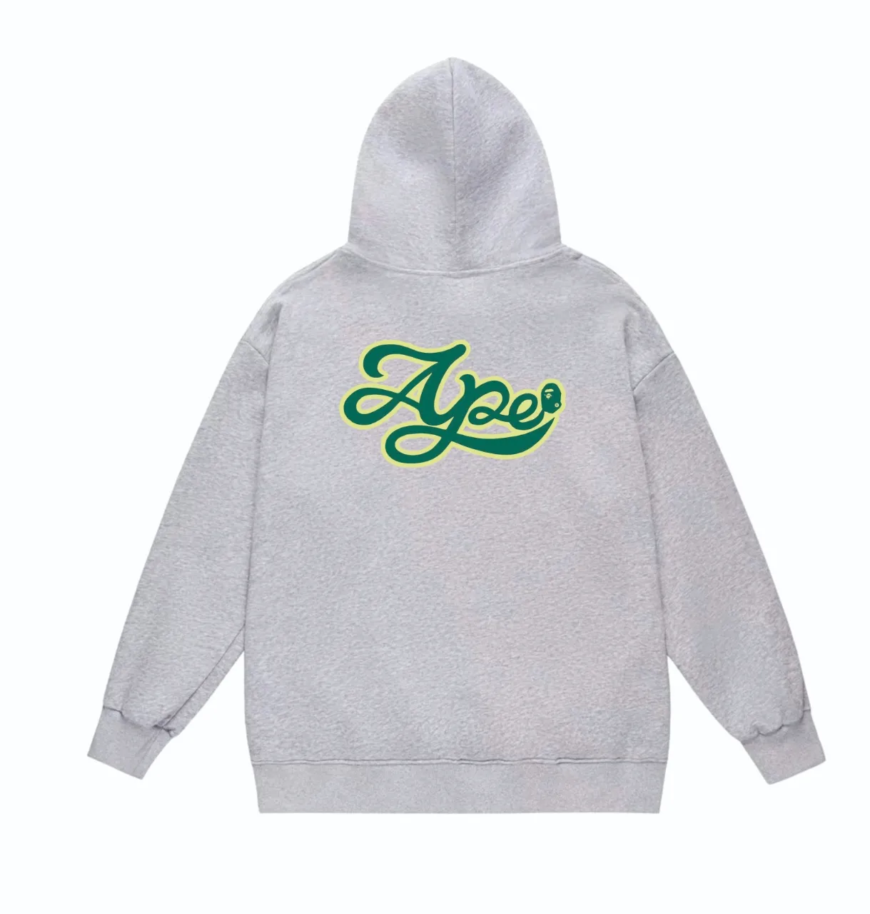 P160 model number SC835# terry 80 plus velvet 90 (top version) BAPE ape head letter printed hooded sweatshirt. Made of 380 grams of large terry (drop shoulder large version) fabric. The texture is soft and non-pilling. Imported environmentally friendly printing glue. The pattern is bright and three-dimensional. Quality 💥Same style for men and women. The upper body is trendy. Color: black white gray Size: S M L XL XXL
