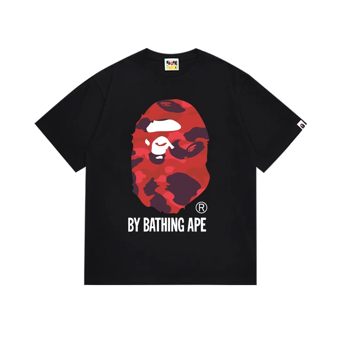 SC155#p110💰 (top version) BAPE multi-color ape head pattern printed short-sleeved T-shirt Made of 260 grams of high-quality high-weave pure cotton fabric, double yarn combed, soft texture and no pilling Imported environmentally friendly printing glue, bright and three-dimensional pattern, quality 💥Same style for men and women, the upper body is fashionable Color: black white Size: S M L XL XXL