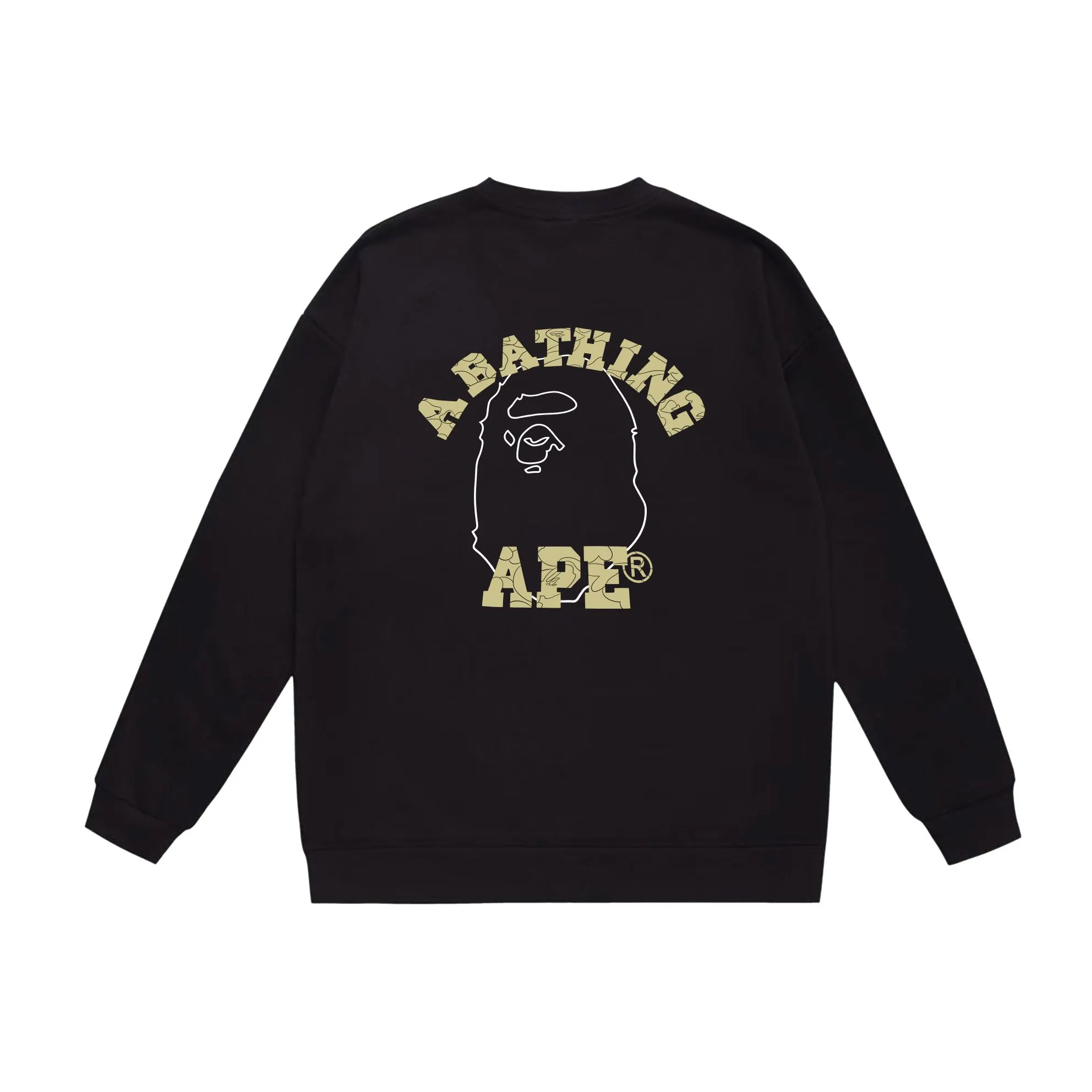 P170 model number SC562# terry 80 plus velvet 85 (top version) BAPE ape head letter back large ape head line printed round neck sweatshirt Made of 350g large terry (drop shoulder large version) fabric, soft texture and no pilling Imported environmentally friendly printing glue The pattern is bright and three-dimensional Quality 💥Same style for men and women The upper body is trendy Color: black white gray Size: S M L XL XXL