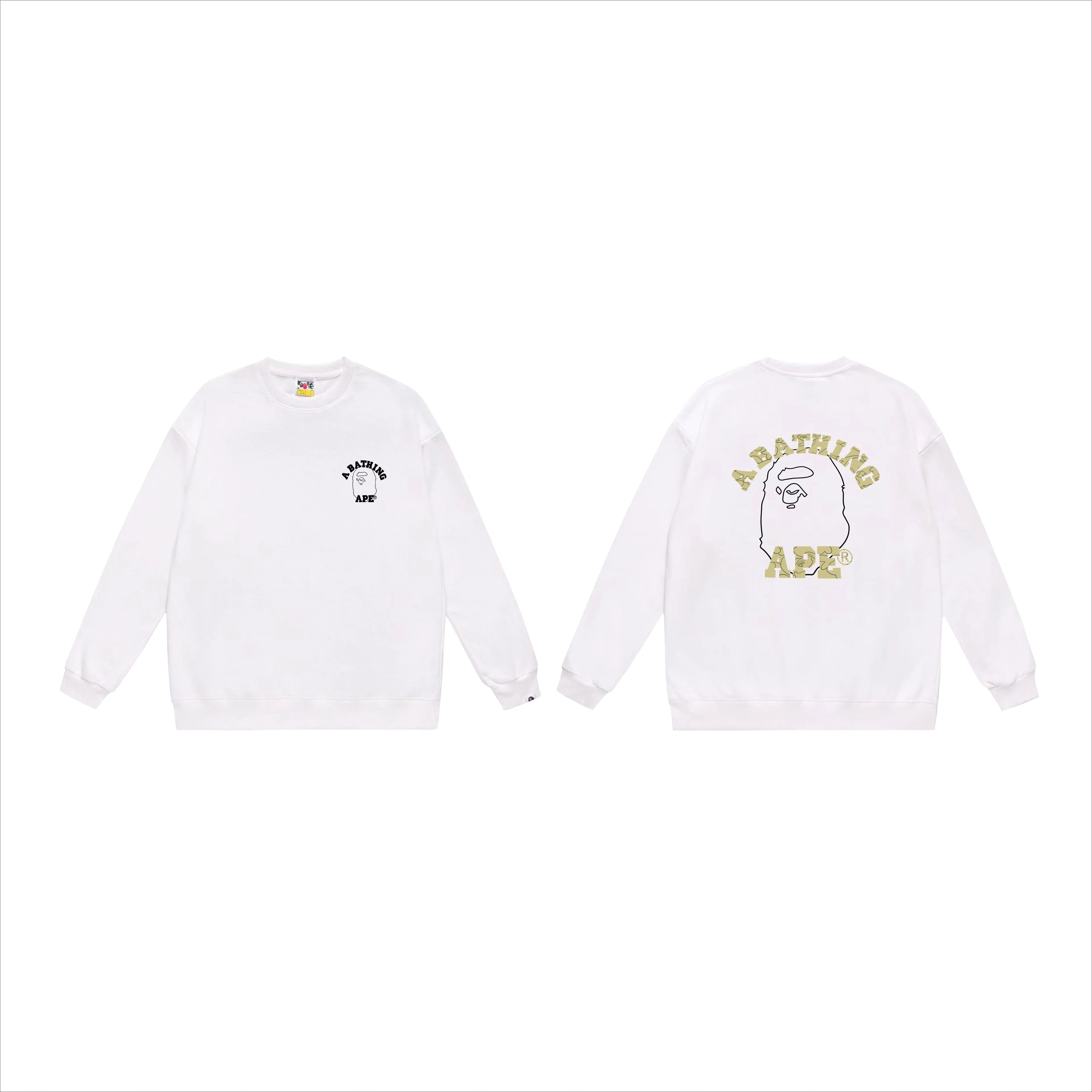 P170 model number SC562# terry 80 plus velvet 85 (top version) BAPE ape head letter back large ape head line printed round neck sweatshirt Made of 350g large terry (drop shoulder large version) fabric, soft texture and no pilling Imported environmentally friendly printing glue The pattern is bright and three-dimensional Quality 💥Same style for men and women The upper body is trendy Color: black white gray Size: S M L XL XXL