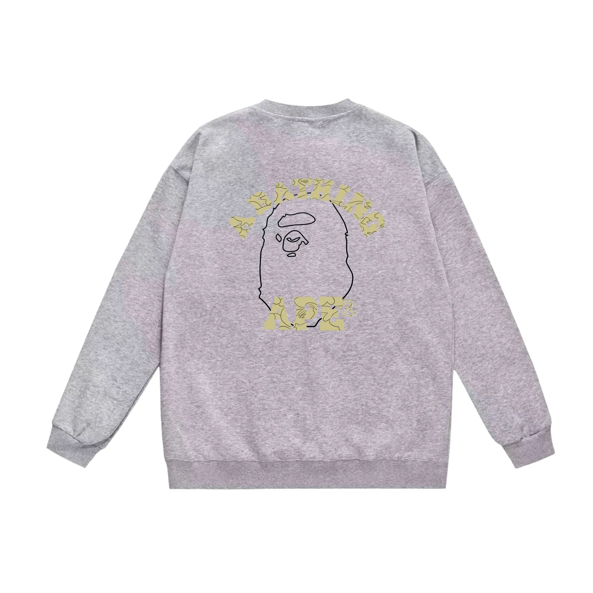 P170 model number SC562# terry 80 plus velvet 85 (top version) BAPE ape head letter back large ape head line printed round neck sweatshirt Made of 350g large terry (drop shoulder large version) fabric, soft texture and no pilling Imported environmentally friendly printing glue The pattern is bright and three-dimensional Quality 💥Same style for men and women The upper body is trendy Color: black white gray Size: S M L XL XXL