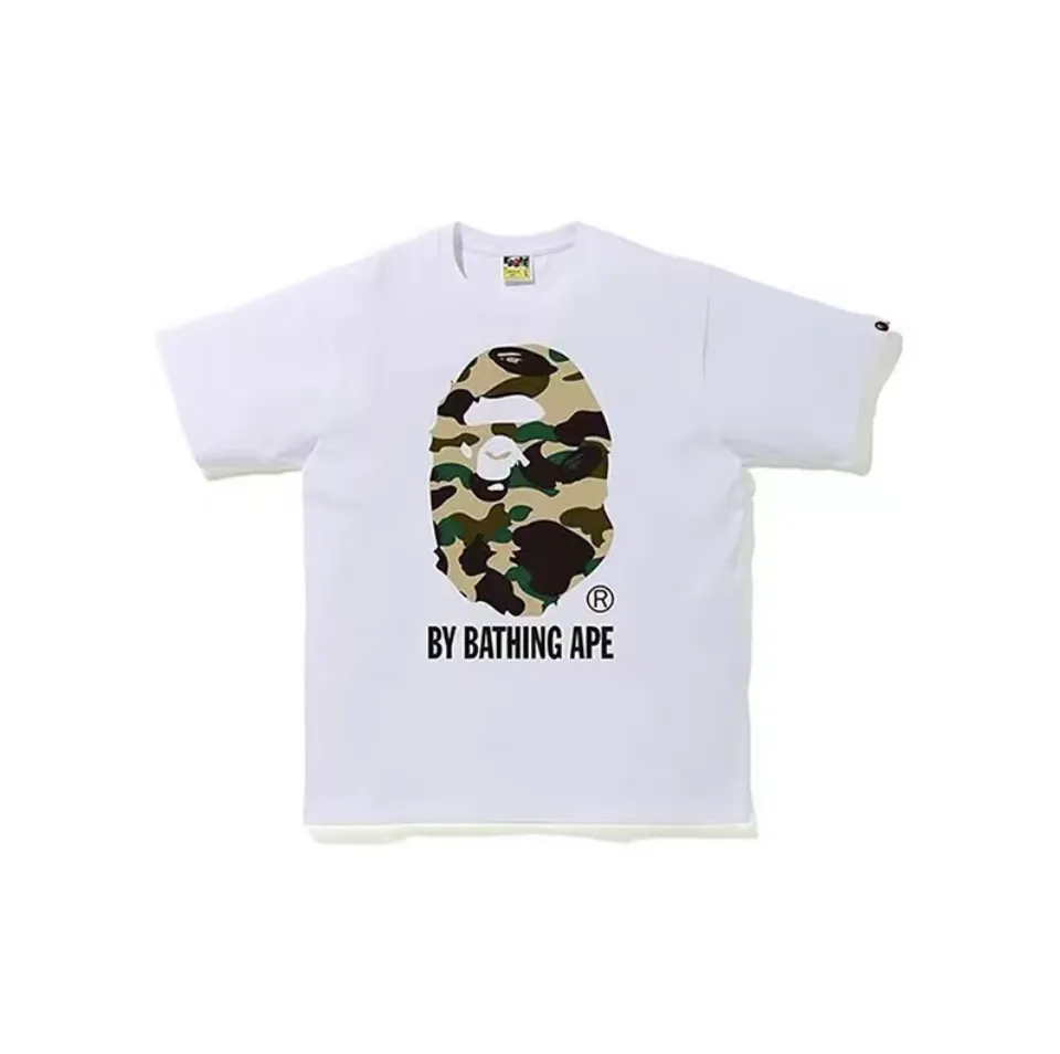 P110 00129 BAPE 1st Camo By Bathing Tee camouflage ape head print short-sleeved T-shirt, same style for men and women, size smlxlxxl, black and green camouflage, black and yellow camouflage, white and green camouflage, white and yellow camouflage