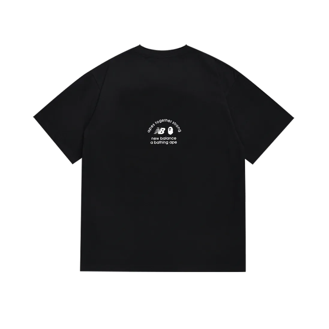 P110 SC053# (top version) BAPE Ape Man Head joint NB letter printed short-sleeved T-shirt with letter printing on the back. Made of 260 grams of high-quality high-woven pure cotton fabric. Double yarn combed. The texture is soft and does not pill. Imported environmentally friendly printing glue. The pattern is bright and three-dimensional. Quality 💥Same style for men and women. The upper body is trendy. Color: black and white. Size: S M L XL XXL