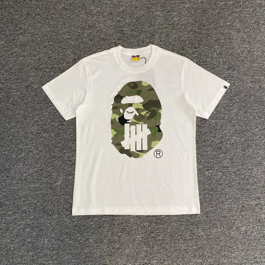 💰140 Bape✖️UNDFATED joint green camouflage great ape custom fabric 280g couple model: S-XXL [black white]