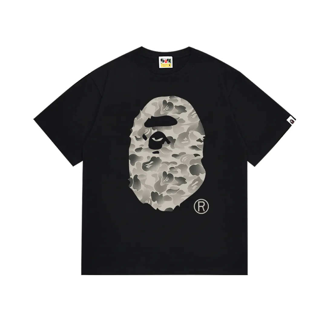 P110 SC042# (top version) BAPE 10th Anniversary Limited Ink Camouflage Great Ape Man Made of 260 grams of high-quality high-weave pure cotton fabric, double yarn combed, soft and non-pilling, imported environmentally friendly printing glue, bright and three-dimensional pattern, quality 💥Same style for men and women, the upper body is fashionable Color: Black White Size: S M L XL XXL