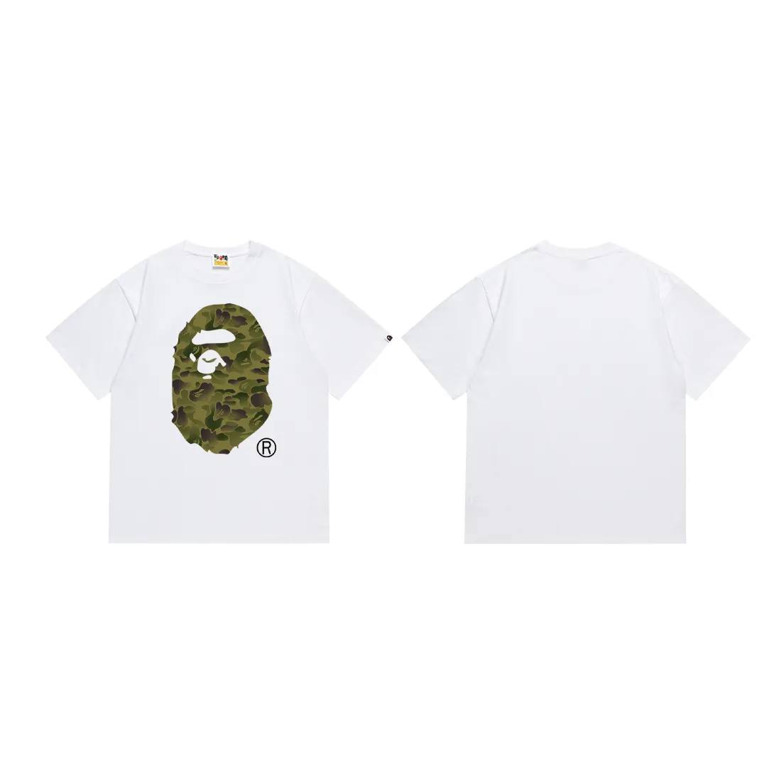 P110 SC042# (top version) BAPE 10th Anniversary Limited Ink Camouflage Great Ape Man Made of 260 grams of high-quality high-weave pure cotton fabric, double yarn combed, soft and non-pilling, imported environmentally friendly printing glue, bright and three-dimensional pattern, quality 💥Same style for men and women, the upper body is fashionable Color: Black White Size: S M L XL XXL