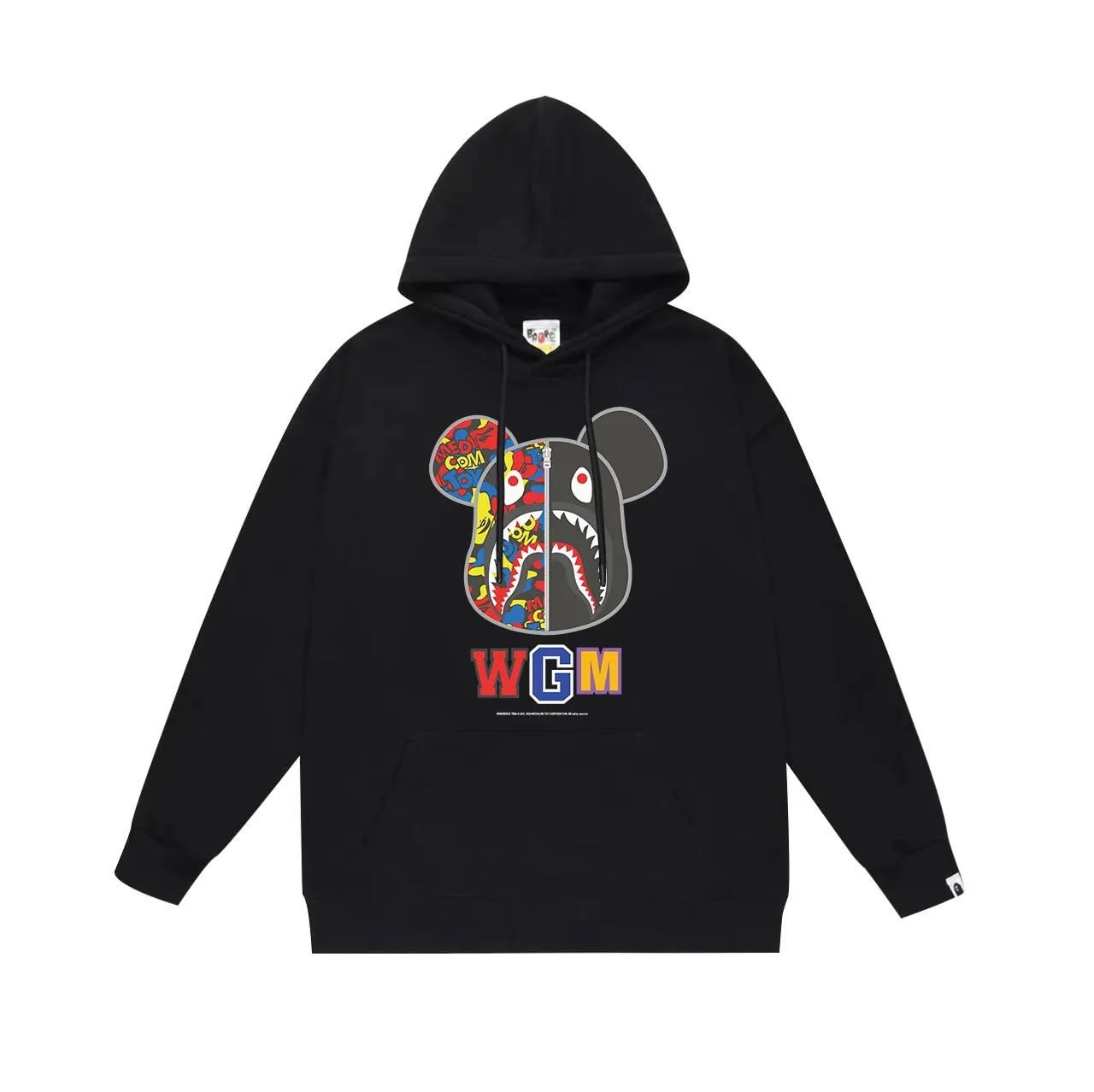 Model No. SC643#terry p160 plus velvet p180💰 (top version) BAPE MEDICOM TOY BE@R camouflage violent bear co-branded printed hooded sweatshirt Made of 380g large terry 430g silver fox velvet (drop shoulder large version) fabric, soft texture and no pilling Imported environmentally friendly printing glue The pattern is bright and three-dimensional Quality 💥Same style for men and women The upper body is trendy Color: black white gray Size: S M L XL XXL