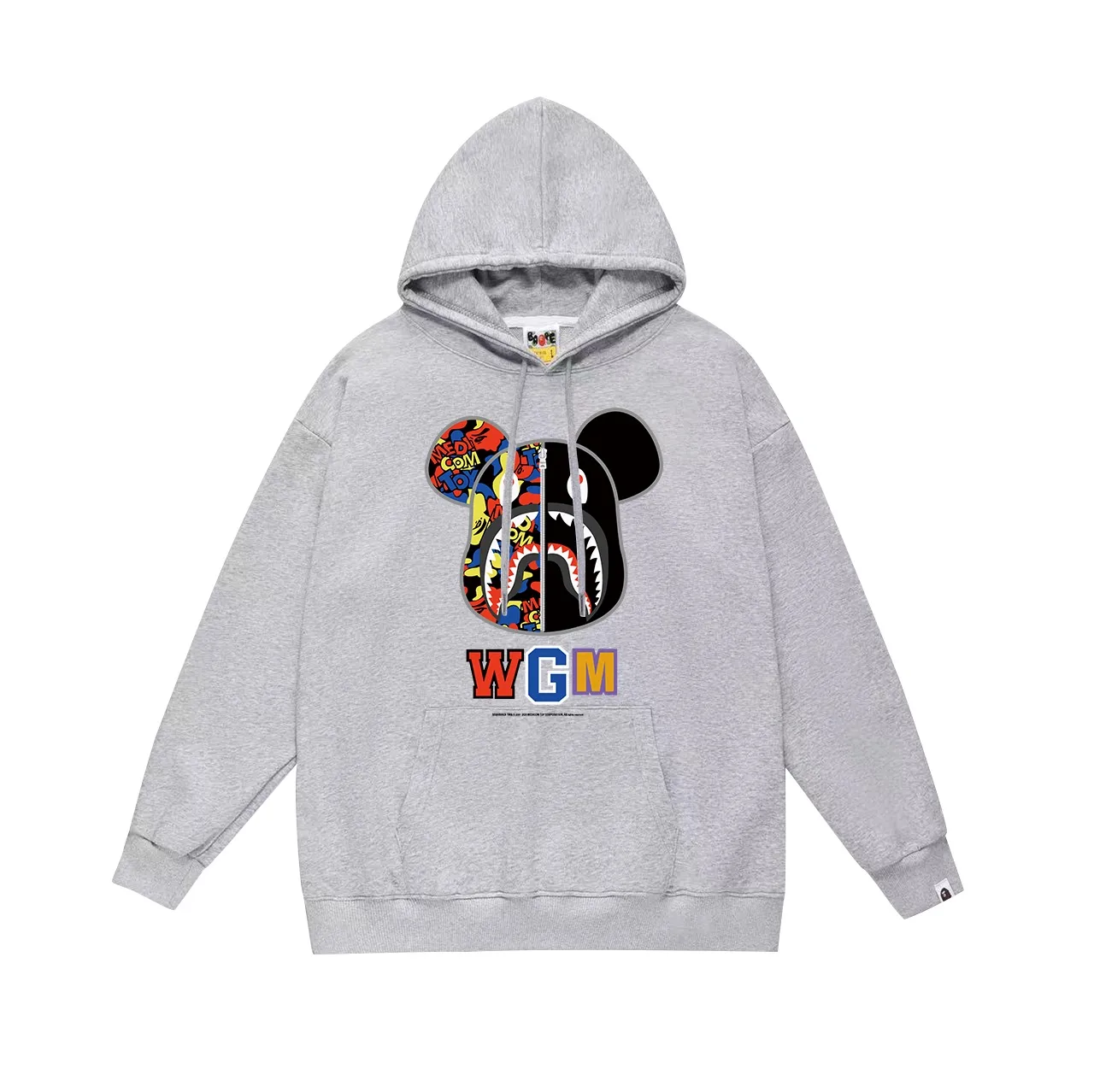 Model No. SC643#terry p160 plus velvet p180💰 (top version) BAPE MEDICOM TOY BE@R camouflage violent bear co-branded printed hooded sweatshirt Made of 380g large terry 430g silver fox velvet (drop shoulder large version) fabric, soft texture and no pilling Imported environmentally friendly printing glue The pattern is bright and three-dimensional Quality 💥Same style for men and women The upper body is trendy Color: black white gray Size: S M L XL XXL