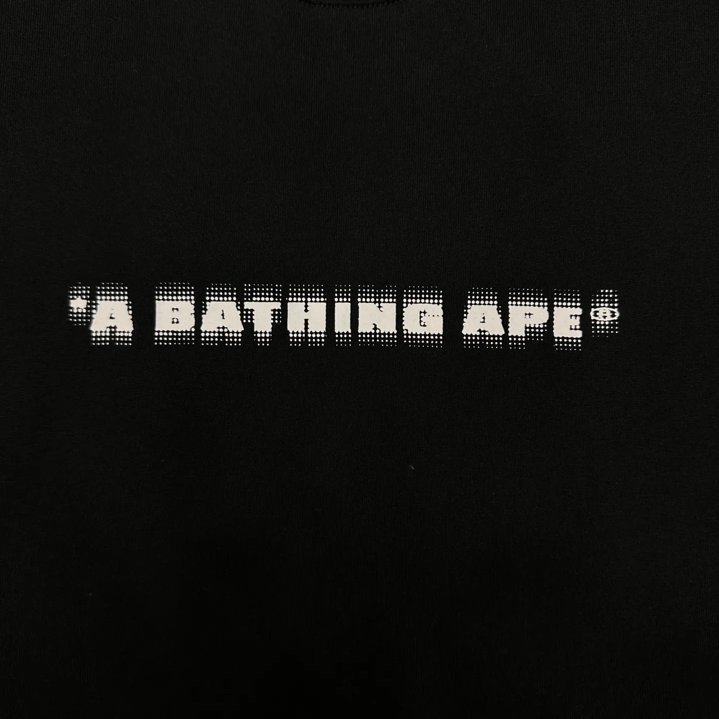 💰140 BAPE pixel letter printed pattern short-sleeved T-shirt 280g weight linen cotton fabric ZP version couple style: S-XXL [black gray]