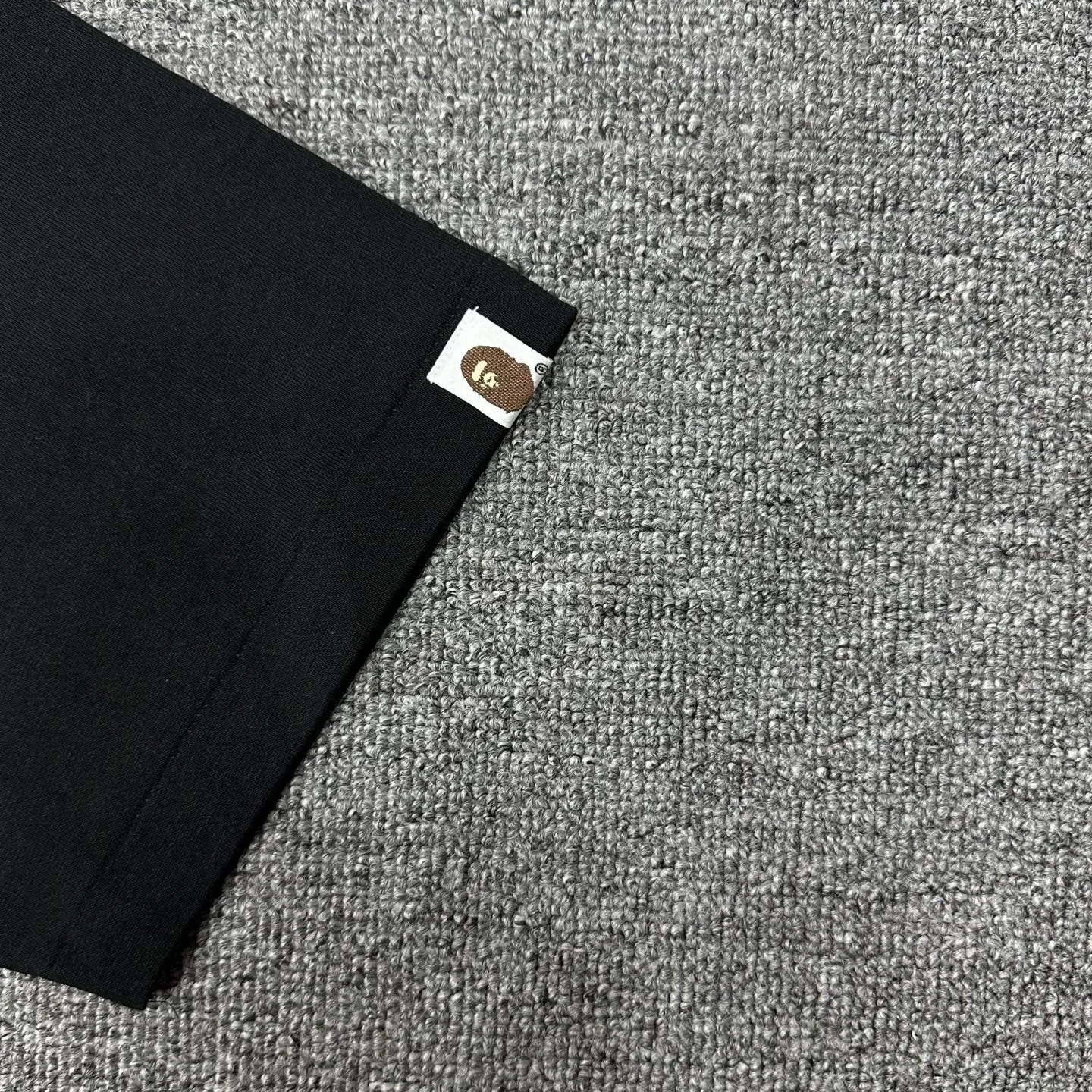 💰140 BAPE pixel letter printed pattern short-sleeved T-shirt 280g weight linen cotton fabric ZP version couple style: S-XXL [black gray]
