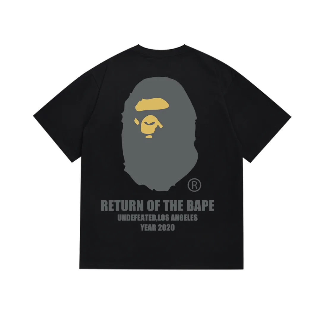 SC170#p110💰 (top version) BAPE co-branded five-bar ape letter pattern printed short-sleeved T-shirt. Made of 260 grams of high-quality high-weave pure cotton fabric. Double yarn combed. The texture is soft and non-pilling. Imported environmentally friendly printing glue. The pattern is bright and three-dimensional. The quality is the same for men and women. The upper body is trendy. Color: black white. Size: S M L XL XXL