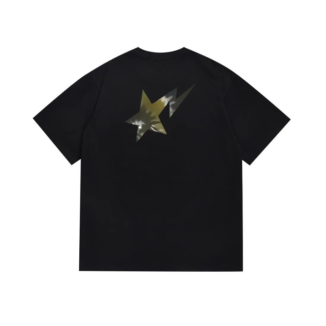 SC114#p110💰 (top version) BAPE tie-dye letter star printed short-sleeved T-shirt Made of 260 grams of high-quality high-weave pure cotton fabric, double yarn combed, soft texture and no pilling Imported environmentally friendly printing glue, bright and three-dimensional pattern, quality 💥Same style for men and women, the upper body is fashionable Color: black white Size: S M L XL XXL