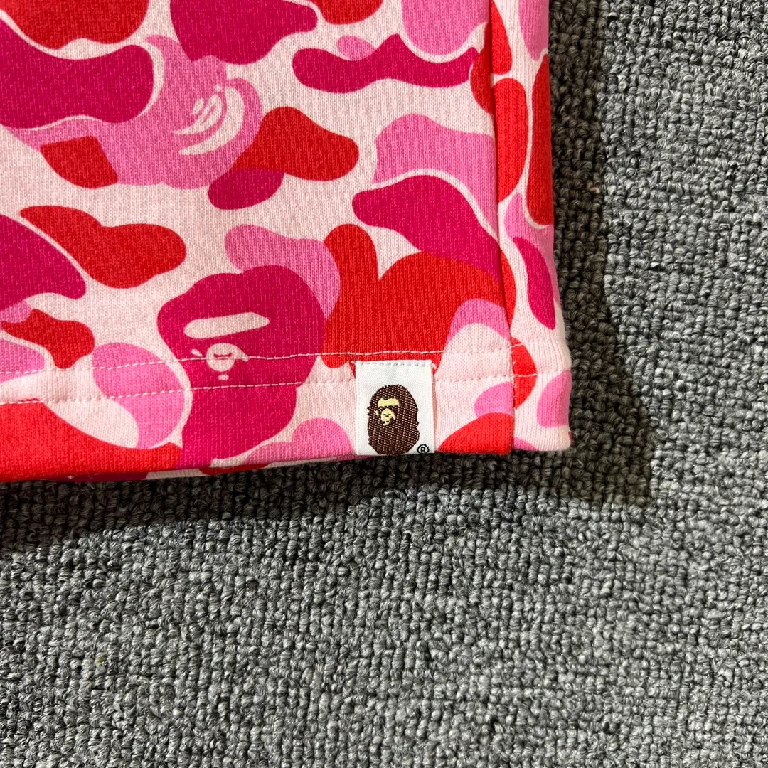 💰200 BAPE Camo Shark Shorts Abc Camo Shark Shorts 340g pure cotton custom fabric ZP version Couple style: M—XXL [Rose Pink]