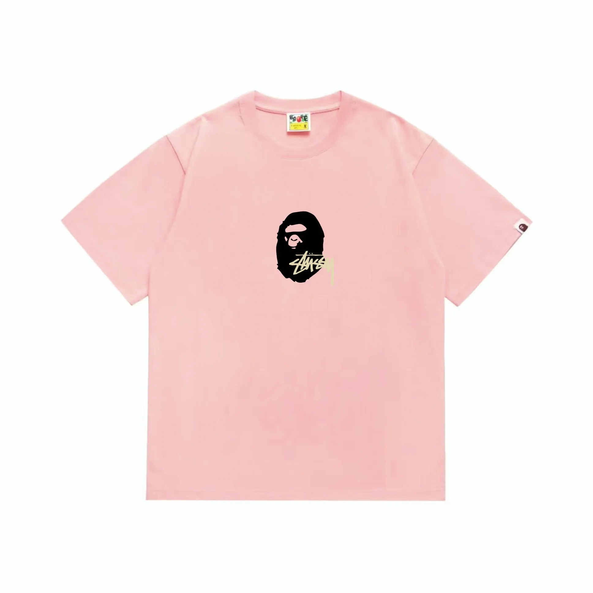 SC210#p110💰 (top version) BAPE×Stussy co-branded Stussy letter ape print T-shirt Made of 260 grams of high-quality high-weave pure cotton fabric, double yarn combed, soft texture and no pilling Imported environmentally friendly printing glue, bright and three-dimensional pattern, quality 💥Same style for men and women, the upper body is fashionable Color: black and yellow print, white and yellow print, gray and yellow print, pink and yellow print, red and yellow print, white and black print, pink and black print Red and black printing Gray and black printing White and purple printing Pink and purple printing Red and purple printing Gray and purple printing Size: S M L XL XXL