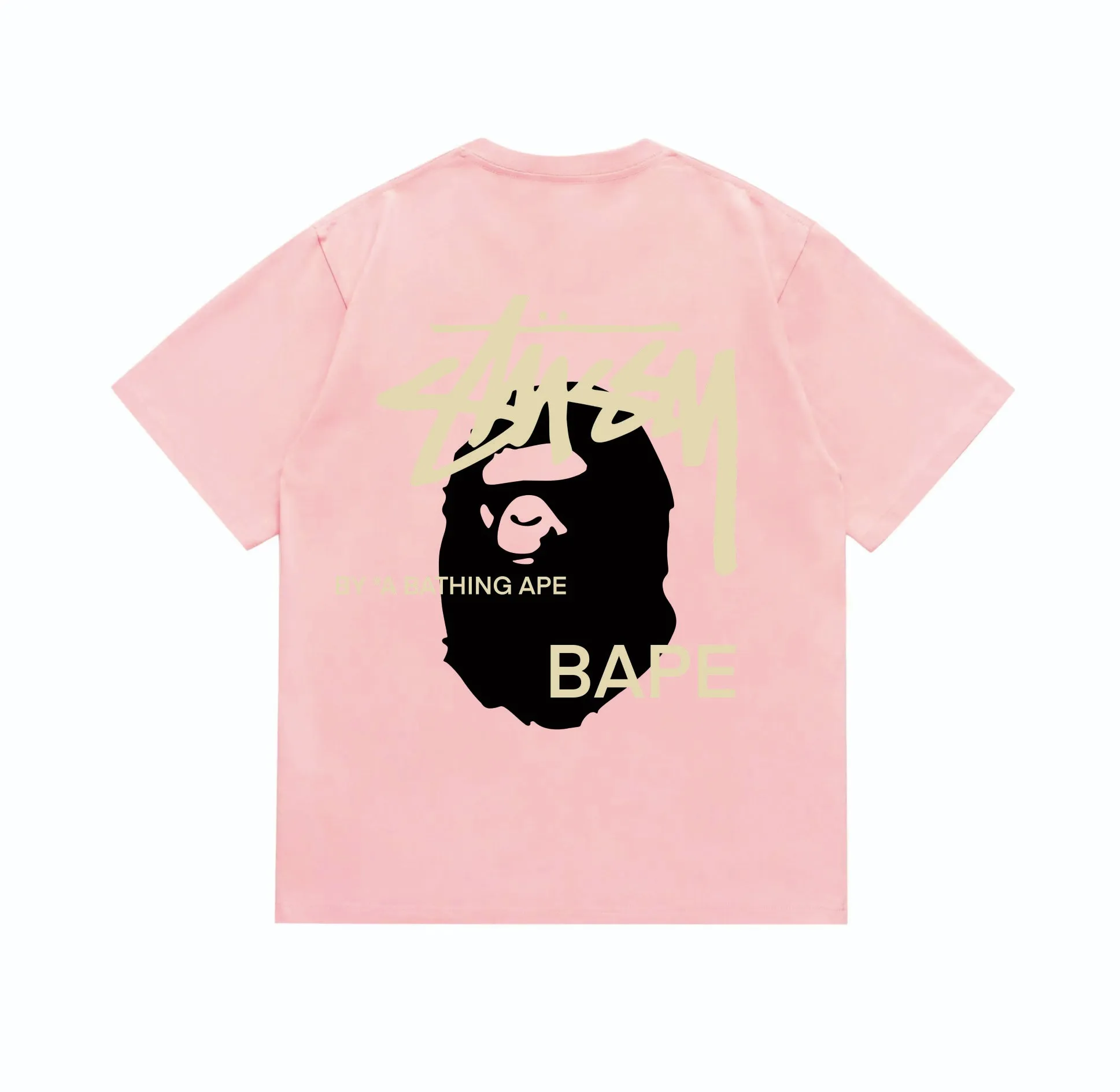 SC210#p110💰 (top version) BAPE×Stussy co-branded Stussy letter ape print T-shirt Made of 260 grams of high-quality high-weave pure cotton fabric, double yarn combed, soft texture and no pilling Imported environmentally friendly printing glue, bright and three-dimensional pattern, quality 💥Same style for men and women, the upper body is fashionable Color: black and yellow print, white and yellow print, gray and yellow print, pink and yellow print, red and yellow print, white and black print, pink and black print Red and black printing Gray and black printing White and purple printing Pink and purple printing Red and purple printing Gray and purple printing Size: S M L XL XXL