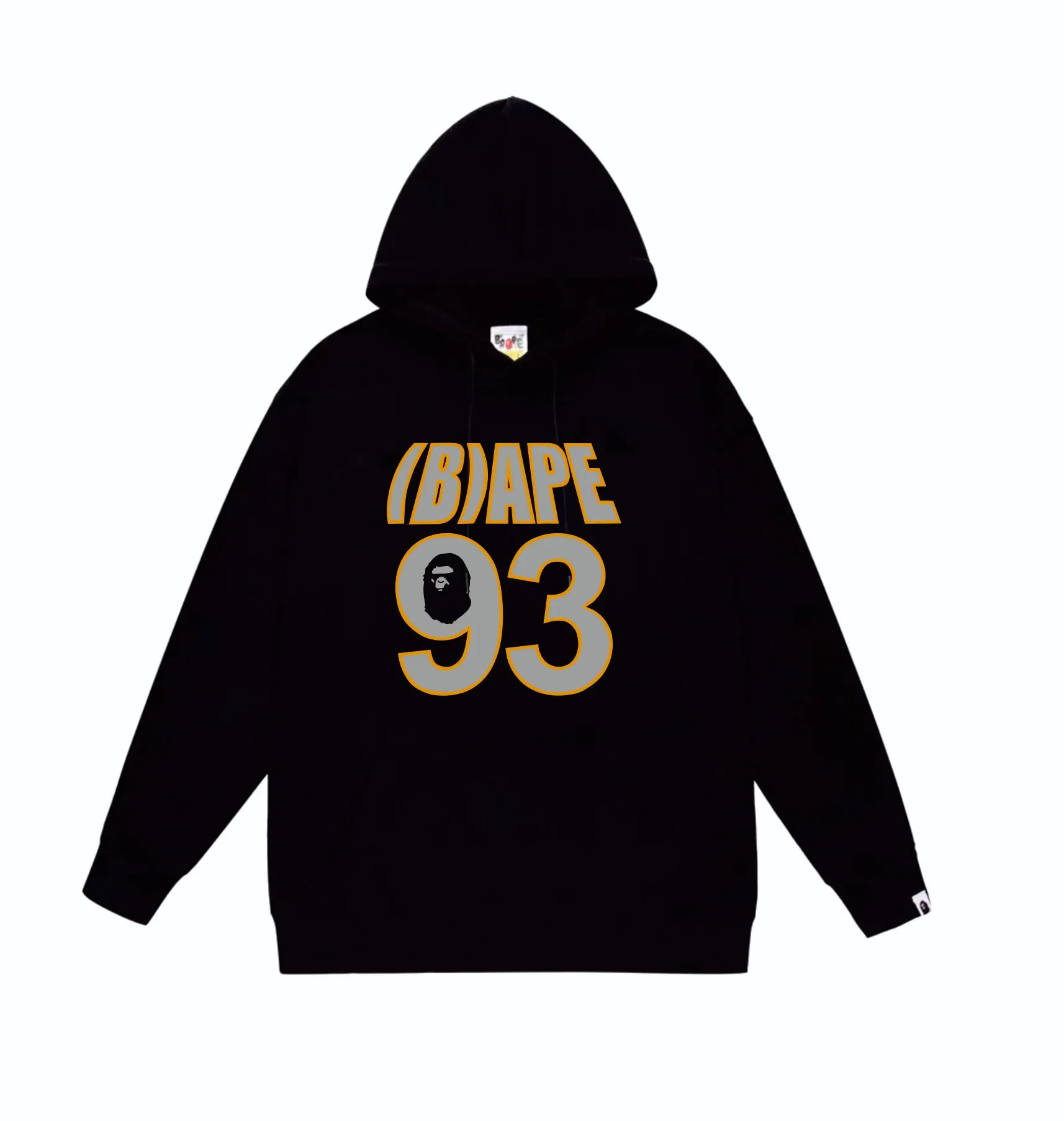 P160 model number SC830# terry 80 plus velvet 90 (top version) BAPE ape head WGM alphanumeric print pattern hooded sweatshirt. Made of 380g large terry (drop shoulder large version) fabric, soft texture and no pilling. Imported environmentally friendly printing glue. Bright and three-dimensional pattern. Quality 💥Same style for men and women. The upper body is trendy. Color: Black White Gray Size: S M L XL XXL