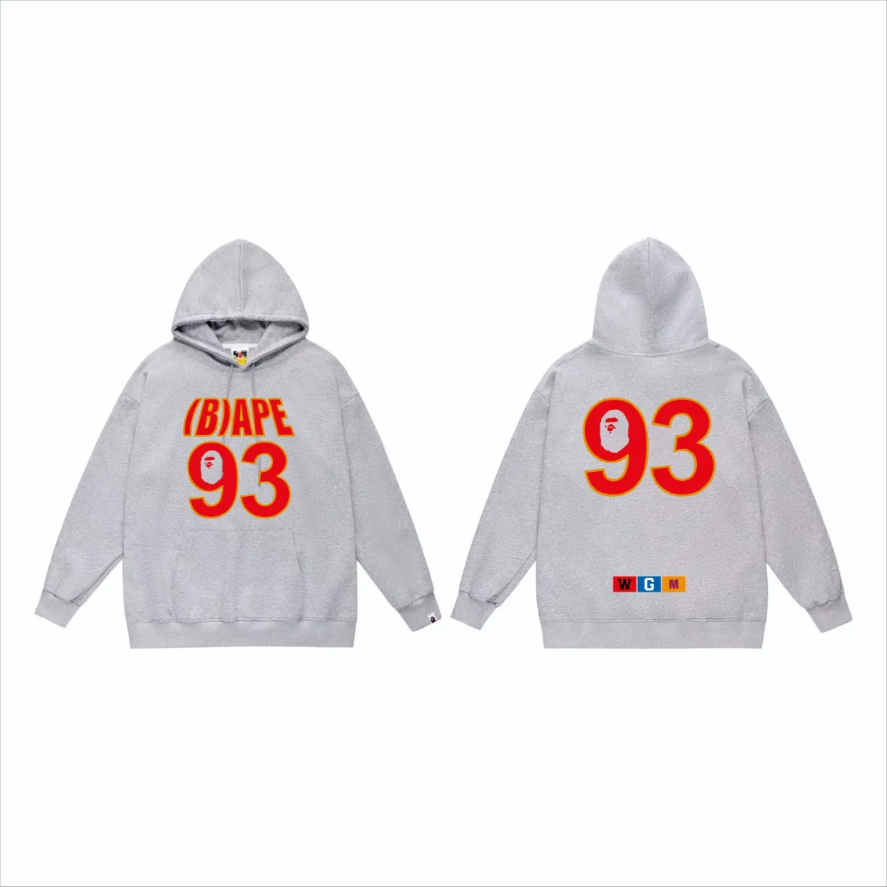 P160 model number SC830# terry 80 plus velvet 90 (top version) BAPE ape head WGM alphanumeric print pattern hooded sweatshirt. Made of 380g large terry (drop shoulder large version) fabric, soft texture and no pilling. Imported environmentally friendly printing glue. Bright and three-dimensional pattern. Quality 💥Same style for men and women. The upper body is trendy. Color: Black White Gray Size: S M L XL XXL