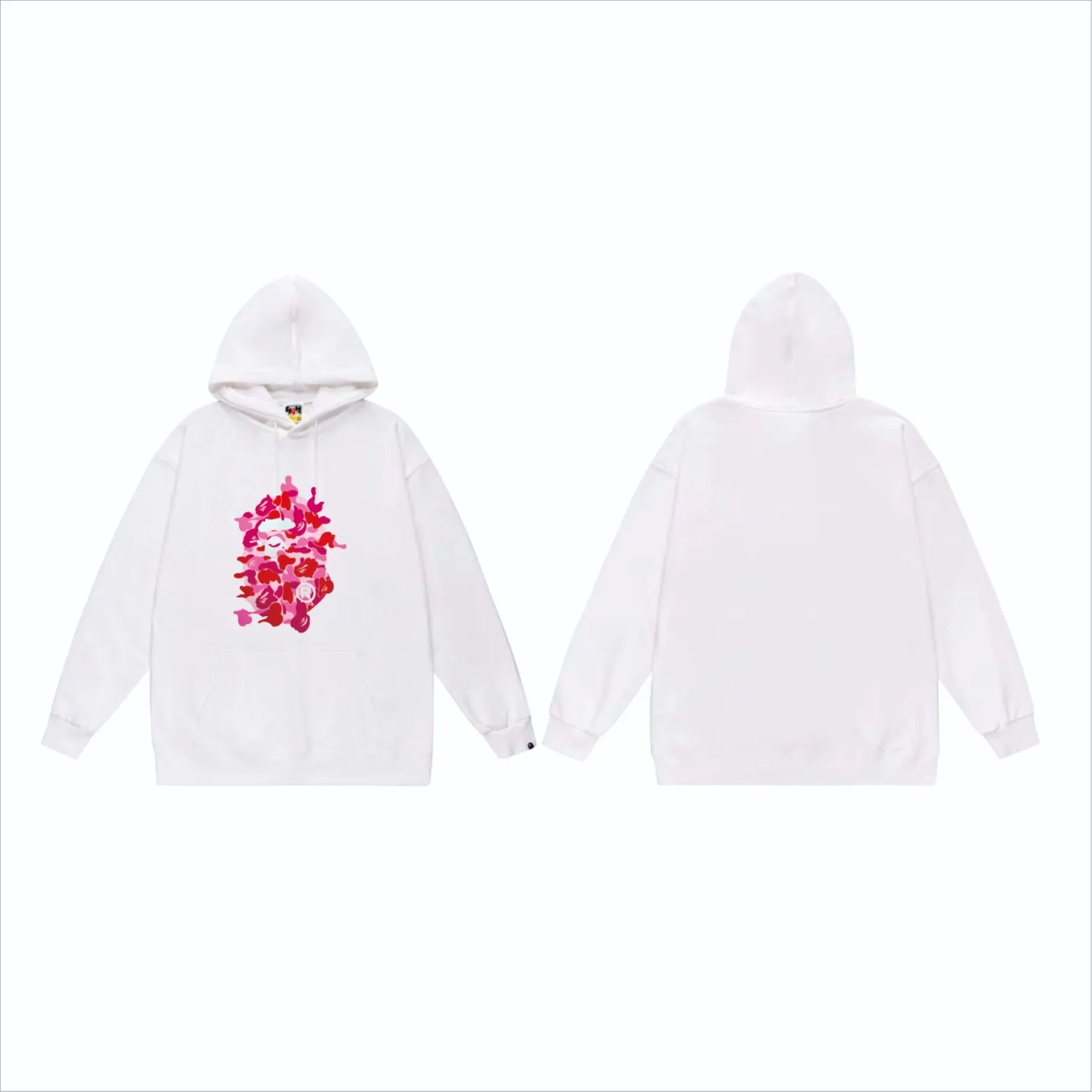 P160 model number SC846# terry 80 plus velvet 90 (top version) BAPE ABC CAMO REBUILD BIG APE HEAD TEE restructured ape-man big head print hooded sweatshirt. Made of 380 grams of large terry (drop shoulder large version) fabric. The texture is soft and does not pill. Imported environmentally friendly printing glue. The pattern is bright and three-dimensional. Quality💥Same style for men and women. The upper body is trendy. Color: black green, white green, gray green, black blue White blue Gray blue Black pink White pink Gray pink Size: S M L XL XXL