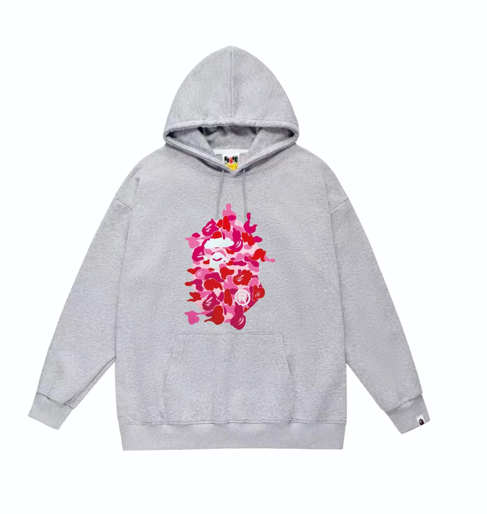 P160 model number SC846# terry 80 plus velvet 90 (top version) BAPE ABC CAMO REBUILD BIG APE HEAD TEE restructured ape-man big head print hooded sweatshirt. Made of 380 grams of large terry (drop shoulder large version) fabric. The texture is soft and does not pill. Imported environmentally friendly printing glue. The pattern is bright and three-dimensional. Quality💥Same style for men and women. The upper body is trendy. Color: black green, white green, gray green, black blue White blue Gray blue Black pink White pink Gray pink Size: S M L XL XXL