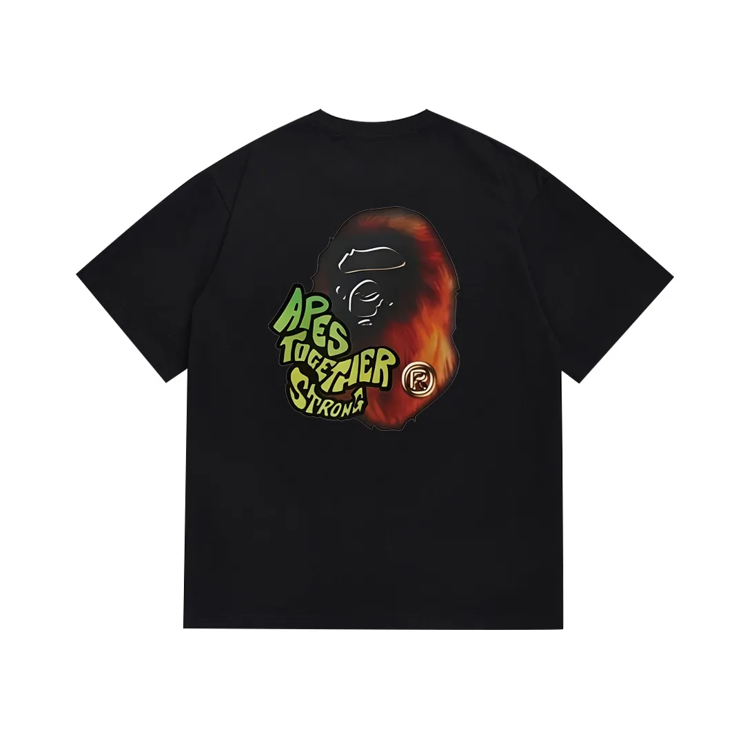 SC130#p110💰 (top version) BAPE ape head letter printed short-sleeved T-shirt Made of 260 grams of high-quality high-weave pure cotton fabric, double yarn combed, soft texture and no pilling Imported environmentally friendly printing glue, bright and three-dimensional pattern, quality 💥Same style for men and women, the upper body is fashionable Color: black white Size: S M L XL XXL