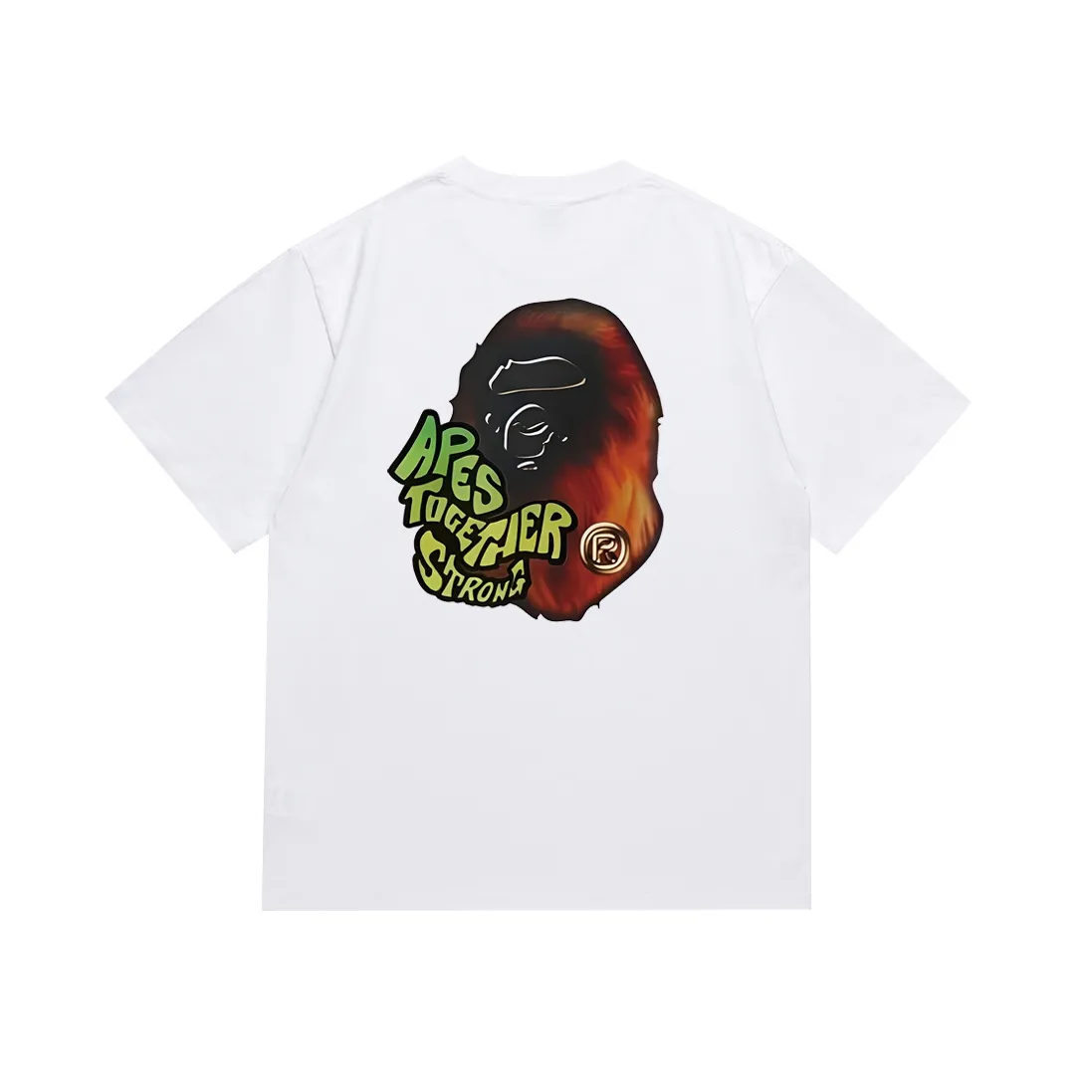 SC130#p110💰 (top version) BAPE ape head letter printed short-sleeved T-shirt Made of 260 grams of high-quality high-weave pure cotton fabric, double yarn combed, soft texture and no pilling Imported environmentally friendly printing glue, bright and three-dimensional pattern, quality 💥Same style for men and women, the upper body is fashionable Color: black white Size: S M L XL XXL