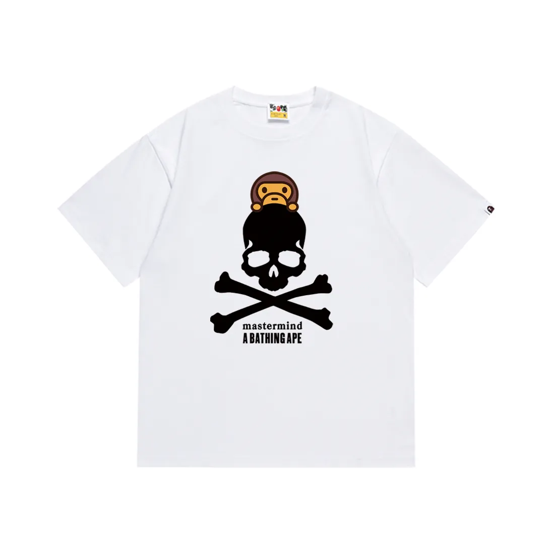 SC177#p110💰 (Top version) BAPE skull ape and monkey cartoon short-sleeved T-shirt Made of 260 grams of high-quality high-woven pure cotton fabric, double yarn combed, soft texture and no pilling Imported environmentally friendly printing glue, bright and three-dimensional pattern, quality 💥Same style for men and women, the upper body is fashionable Color: black white Size: S M L XL XXL