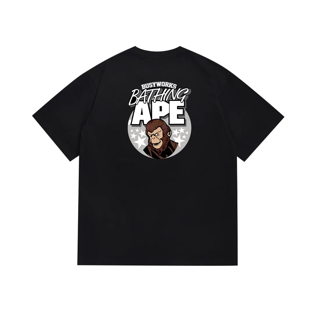 SC137#p110💰 (top version) BAPE ape head pattern letter printed short-sleeved T-shirt Made of 260 grams of high-quality high-weave pure cotton fabric, double yarn combed, soft texture and no pilling Imported environmentally friendly printing glue, bright and three-dimensional pattern, quality 💥Same style for men and women, the upper body is fashionable Color: black white Size: S M L XL XXL