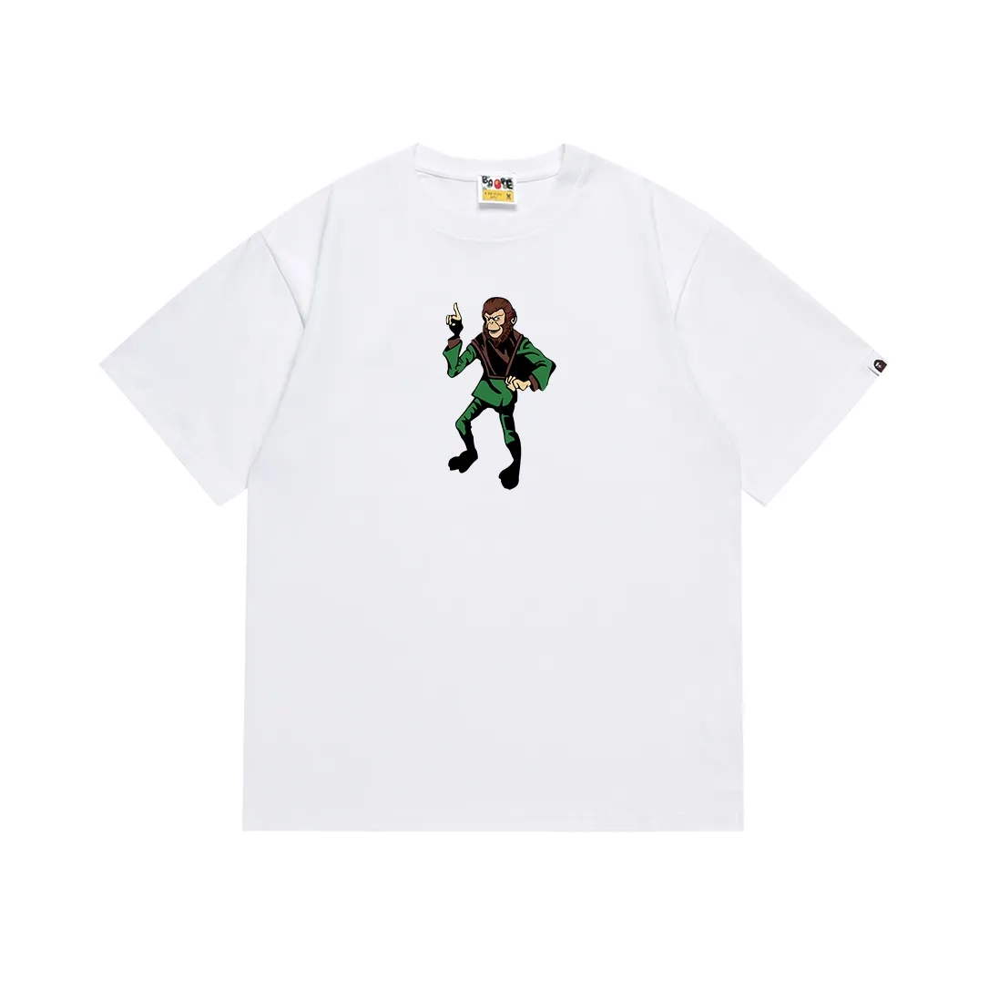 SC137#p110💰 (top version) BAPE ape head pattern letter printed short-sleeved T-shirt Made of 260 grams of high-quality high-weave pure cotton fabric, double yarn combed, soft texture and no pilling Imported environmentally friendly printing glue, bright and three-dimensional pattern, quality 💥Same style for men and women, the upper body is fashionable Color: black white Size: S M L XL XXL
