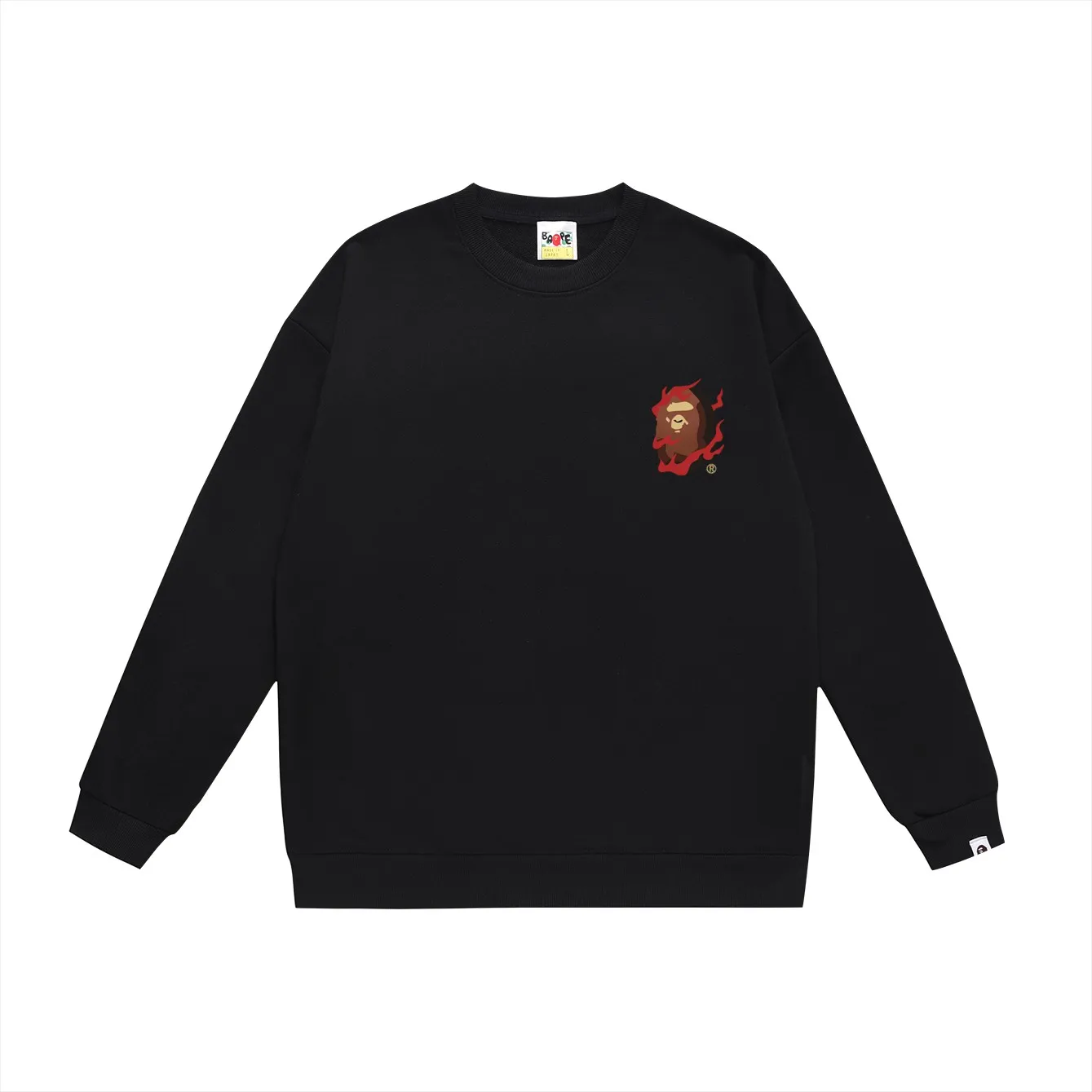 P150 model number SC444# terry 75 plus velvet 80 (top version) BAPE SOUVENIR RELAXED FIT souvenir ape-printed loose round-neck sweatshirt. Made of 350 grams of large terry (drop shoulder large version) fabric. The texture is soft and non-pilling. Imported environmentally friendly printing glue. The pattern is bright and three-dimensional. The quality is the same for men and women. The upper body is trendy. Color: black white gray Size: S M L XL XXL