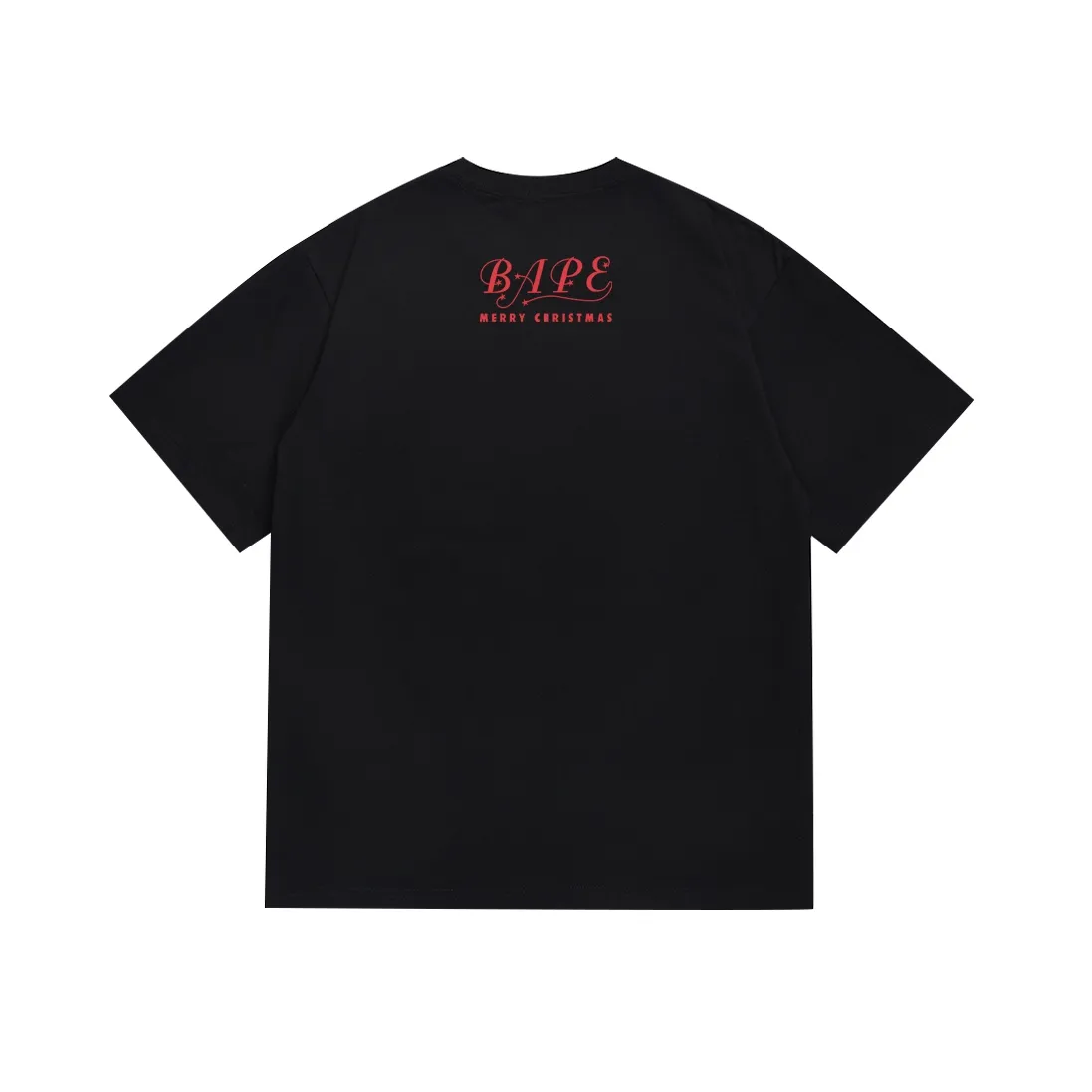 SC113#p110💰 (Top version) BAPE Christmas bell gift box ape head printed short-sleeved T-shirt. Made of 260 grams of high-quality high-weave pure cotton fabric. Double yarn combed. Soft texture and no pilling. Imported environmentally friendly printing glue. Bright and three-dimensional pattern. Quality💥Same style for men and women. The upper body is trendy. Color: black white. Size: S M L XL XXL