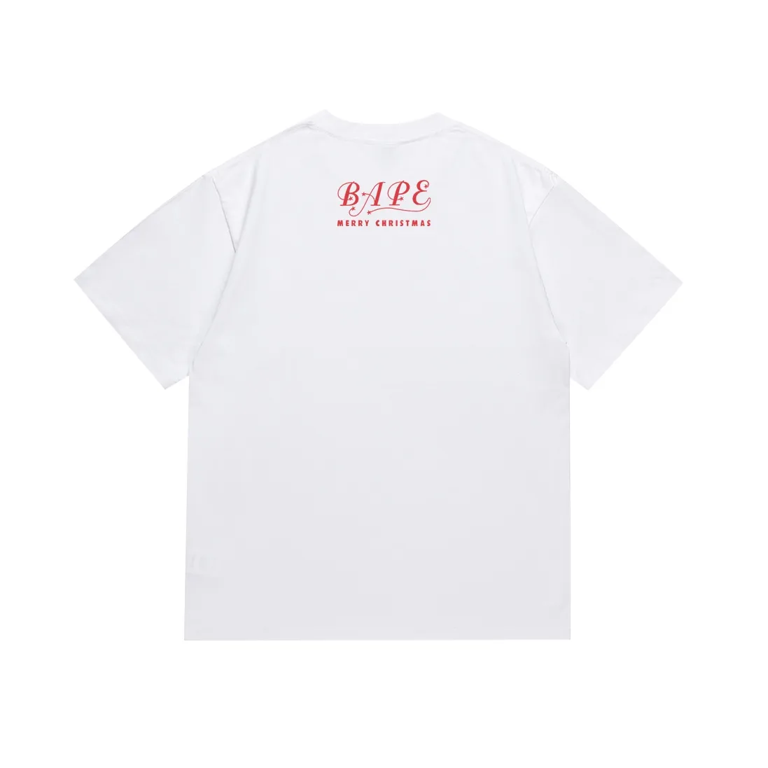 SC113#p110💰 (Top version) BAPE Christmas bell gift box ape head printed short-sleeved T-shirt. Made of 260 grams of high-quality high-weave pure cotton fabric. Double yarn combed. Soft texture and no pilling. Imported environmentally friendly printing glue. Bright and three-dimensional pattern. Quality💥Same style for men and women. The upper body is trendy. Color: black white. Size: S M L XL XXL