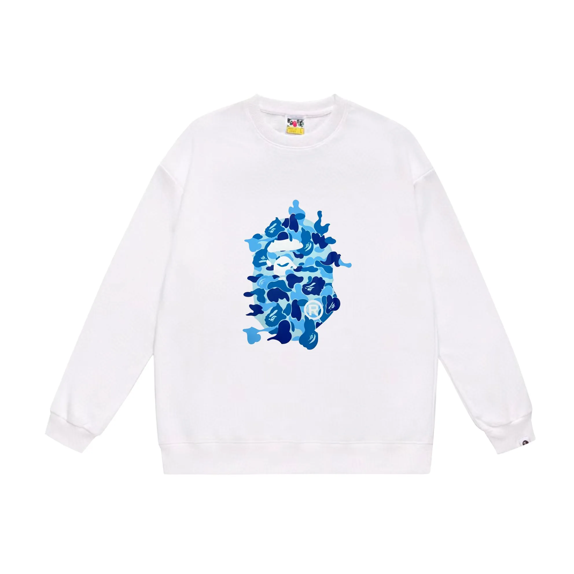 P170 model number SC546# terry 80 plus velvet 85 (top version) BAPE ABC CAMO REBUILD BIG APE HEAD TEE ape head print pattern round neck sweatshirt. Made of 350g large terry (drop shoulder large version) fabric, soft texture and no pilling. Imported environmentally friendly printing glue. Bright and three-dimensional pattern. Quality💥Same style for men and women. The upper body is trendy. Color: black green, white green, gray green, black blue, white blue Gray blue black pink white pink gray pink Size: S M L XL XXL