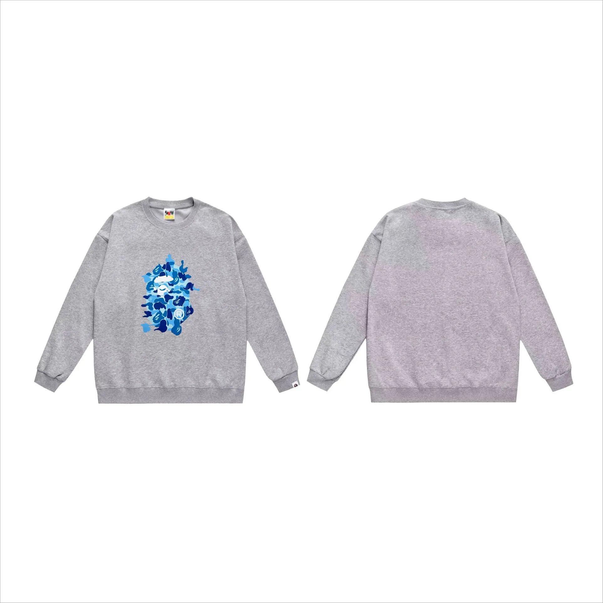 P170 model number SC546# terry 80 plus velvet 85 (top version) BAPE ABC CAMO REBUILD BIG APE HEAD TEE ape head print pattern round neck sweatshirt. Made of 350g large terry (drop shoulder large version) fabric, soft texture and no pilling. Imported environmentally friendly printing glue. Bright and three-dimensional pattern. Quality💥Same style for men and women. The upper body is trendy. Color: black green, white green, gray green, black blue, white blue Gray blue black pink white pink gray pink Size: S M L XL XXL
