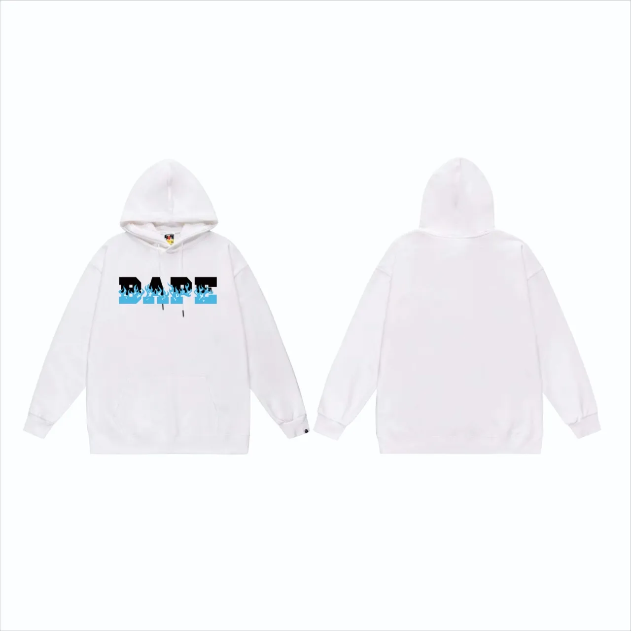 P160 model number SC837# terry 80 plus velvet 90 (top version) BAPE flame letter print pattern hooded sweatshirt. Made of 380 grams of large terry (drop shoulder large version) fabric. The texture is soft and non-pilling. Imported environmentally friendly printing glue. The pattern is bright and three-dimensional. Quality 💥Same style for men and women. The upper body is trendy. Color: black white gray Size: S M L XL XXL
