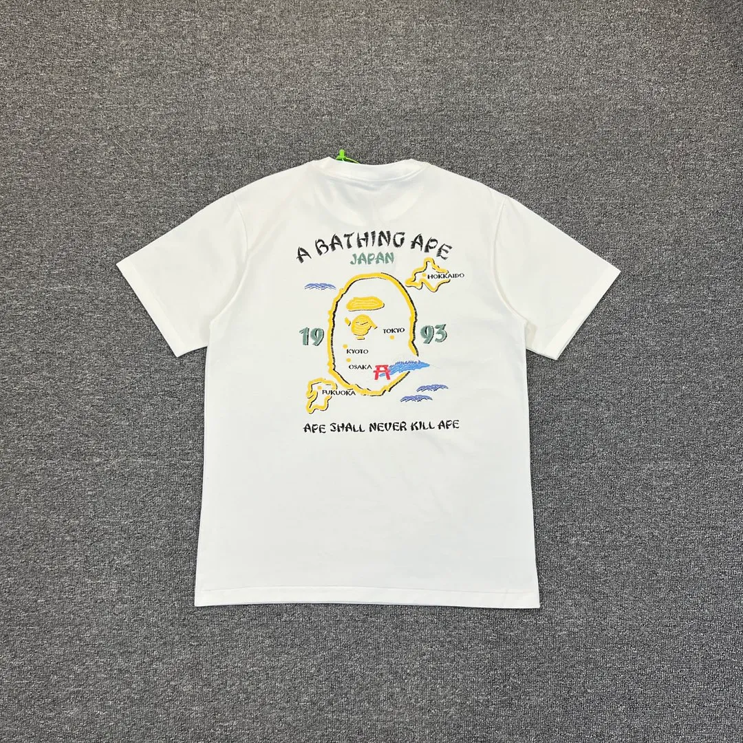 💰140 Bape SOUVENIR Yokosuka ape head on the back, foam rubber printing, 280g weight linen cotton fabric, ZP version, couple style: S—XXL [black and white]