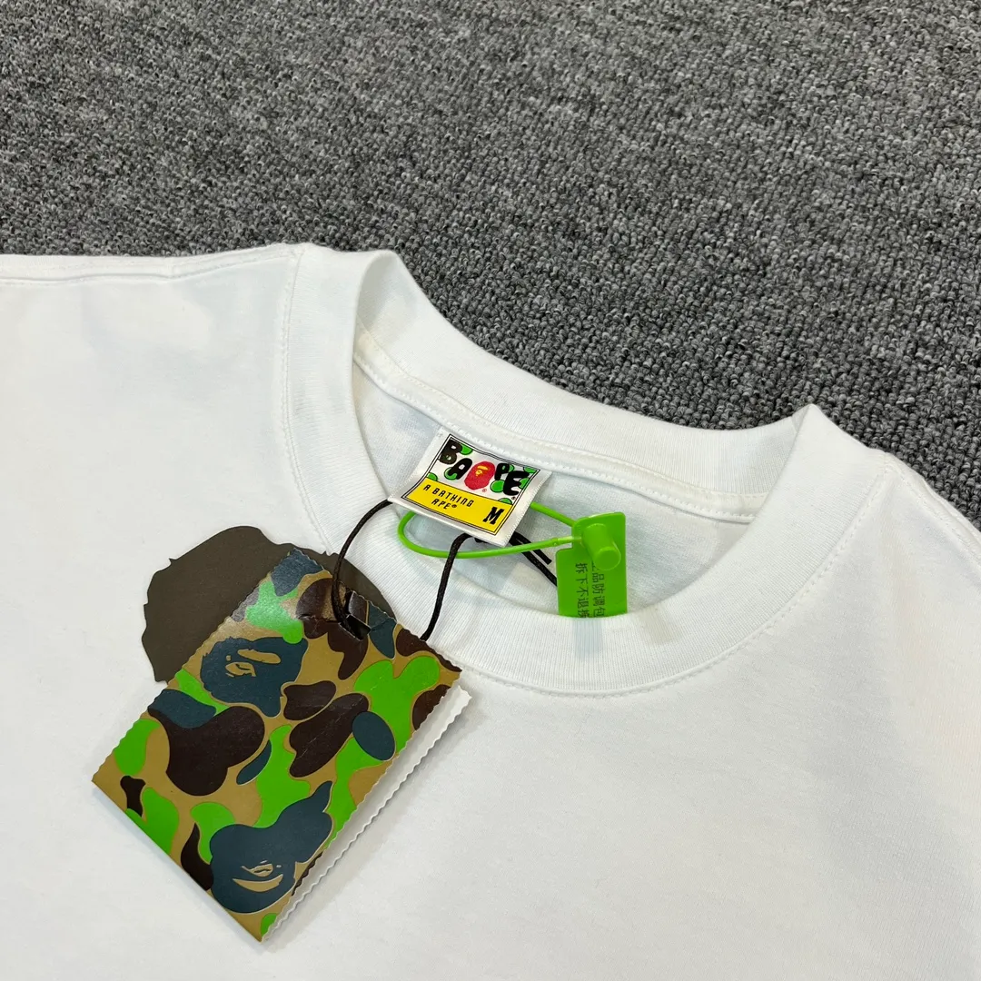 💰140 Bape SOUVENIR Yokosuka ape head on the back, foam rubber printing, 280g weight linen cotton fabric, ZP version, couple style: S—XXL [black and white]