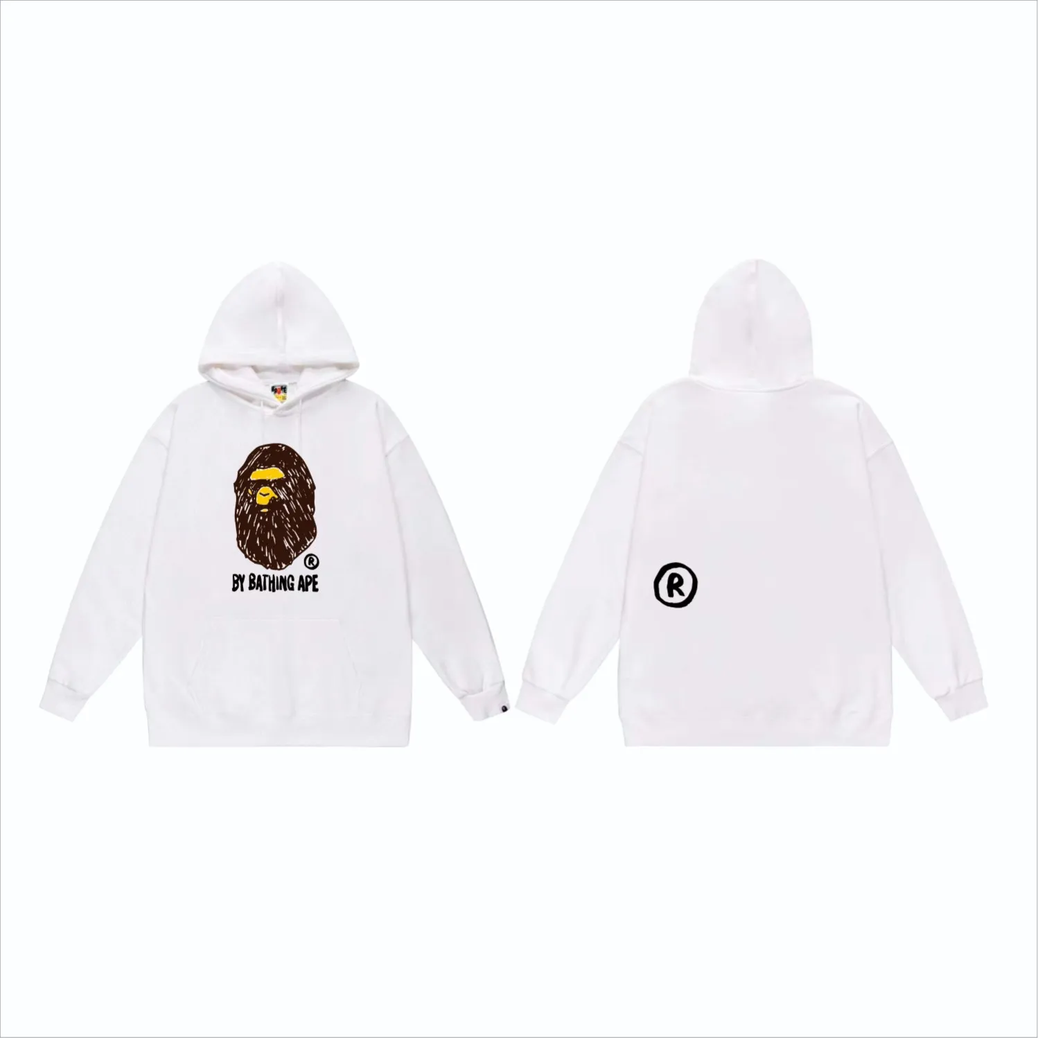 P160 model number SC841# terry 80 plus velvet 90 (top version) BAPE FANS SCARF DRAW hand-painted graffiti ape head letter print hooded sweatshirt. Made of 380g large terry (drop shoulder large version) fabric. The texture is soft and non-pilling. Imported environmentally friendly printing glue. The pattern is bright and three-dimensional. The quality is the same for men and women. The upper body is trendy. Color: black white gray Size: S M L XL XXL