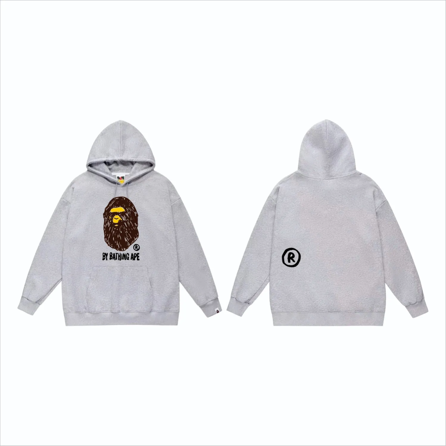 P160 model number SC841# terry 80 plus velvet 90 (top version) BAPE FANS SCARF DRAW hand-painted graffiti ape head letter print hooded sweatshirt. Made of 380g large terry (drop shoulder large version) fabric. The texture is soft and non-pilling. Imported environmentally friendly printing glue. The pattern is bright and three-dimensional. The quality is the same for men and women. The upper body is trendy. Color: black white gray Size: S M L XL XXL