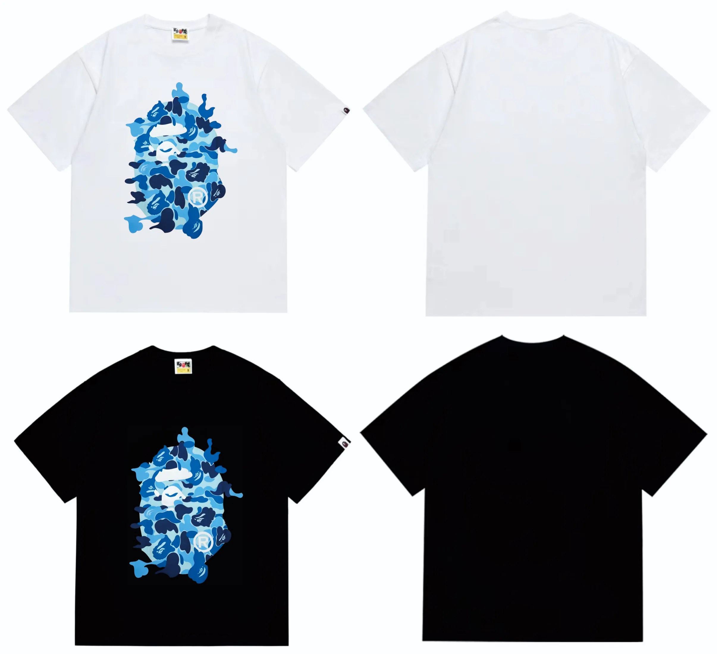 SC246#p110💰 (Top version) BAPE ABC CAMO REBUILD BIG APE HEAD TEE restructured ape-man big head printed short-sleeved T-shirt Made of 260 grams of high-quality high-weave pure cotton fabric, double yarn combed, soft texture without pilling, imported environmentally friendly printing glue, bright and three-dimensional pattern, quality 💥Same style for men and women. The upper body is trendy. Color: black pink, white powder, black blue, white blue, black green, white green Size: S M L XL XXL