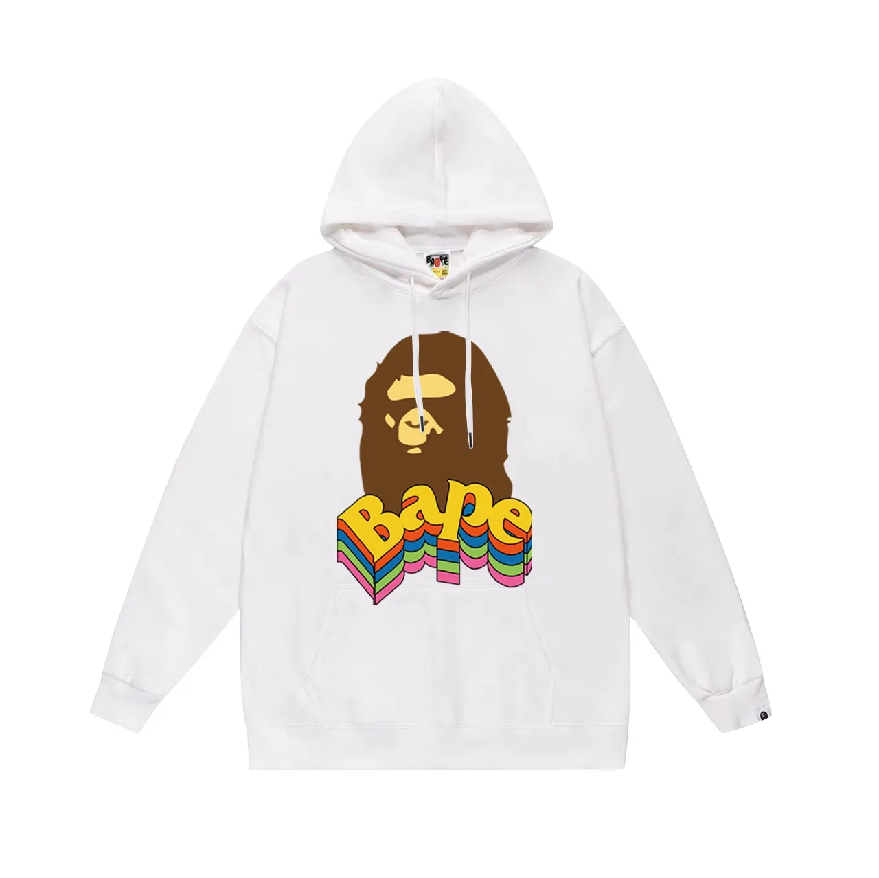 Model No. SC685# terry p160 plus velvet p180💰 (top version) BAPE ape head color letter three-dimensional effect printed hooded sweatshirt. Made of 380g large terry 430g silver fox velvet (drop shoulder large version) fabric. The texture is soft and non-pilling. Imported environmentally friendly printing glue. The pattern is bright and three-dimensional. Quality💥Same style for men and women. The upper body is trendy. Color: black white gray Size: S M L XL XXL